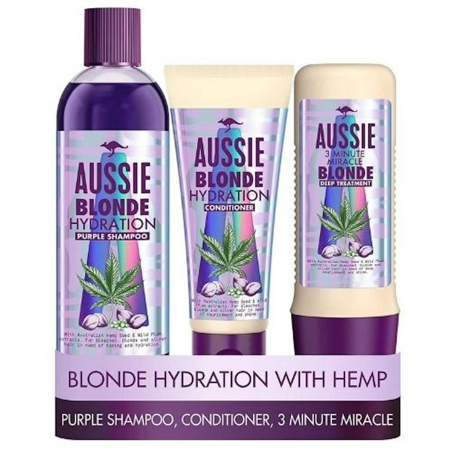 Aussie Blonde Hydration Vegan Purple Shampoo and Conditioner Set, £18.95