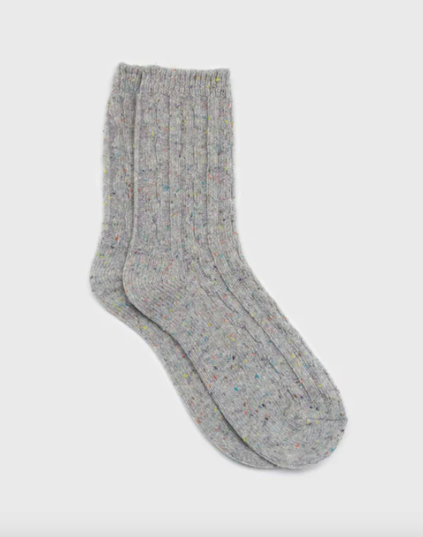 Glassworks, Pale Grey Rainbow-Fleck Thick Socks, £5