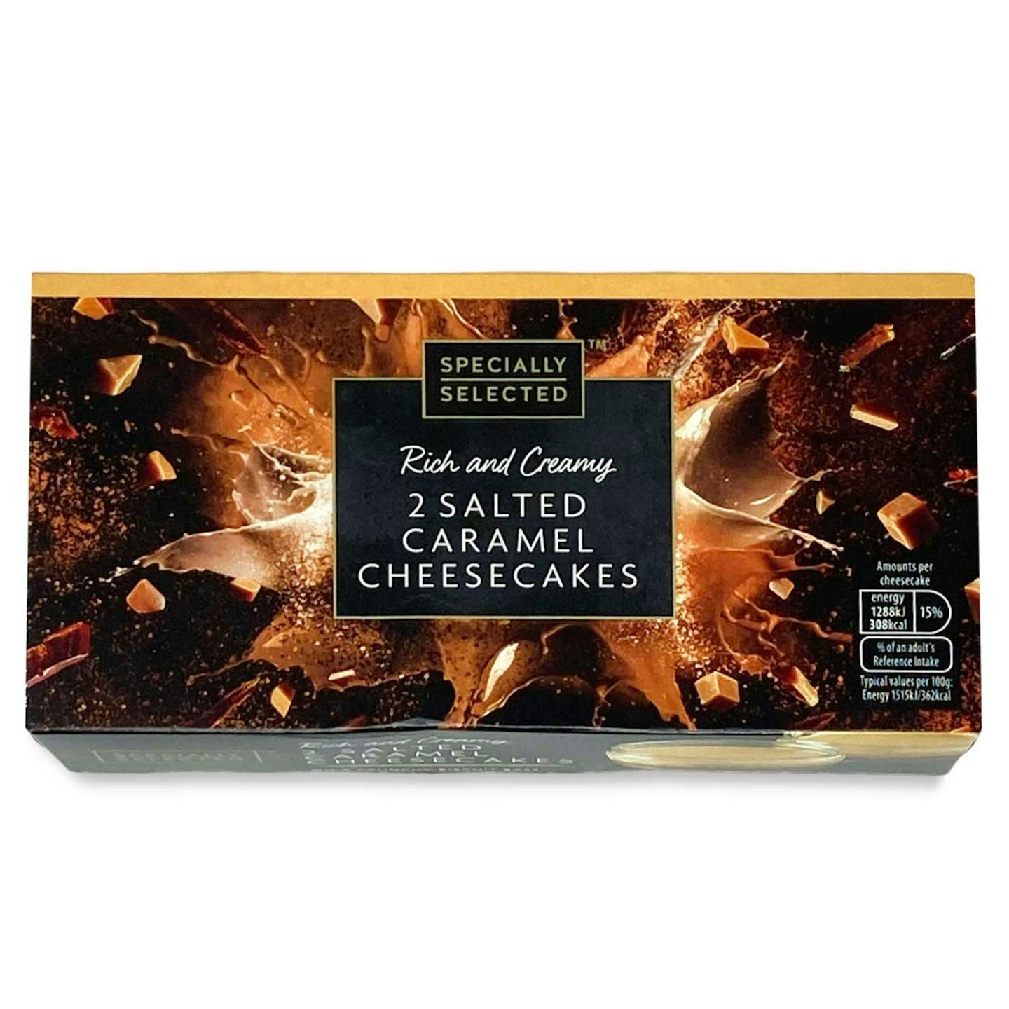 Aldi Specially Selected Rich & Creamy 2 Salted Caramel Cheesecakes