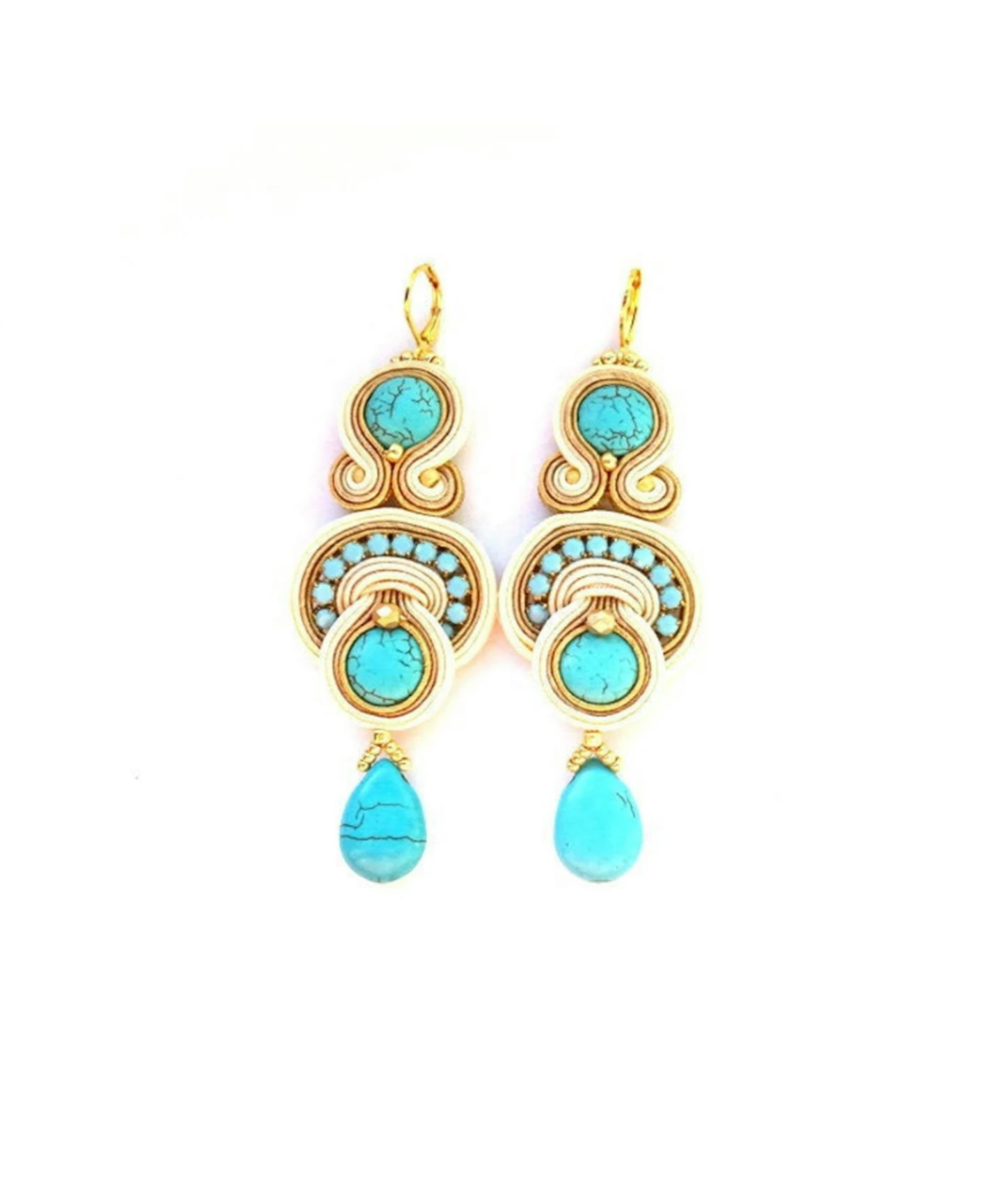 Turquoise gold drop earrings