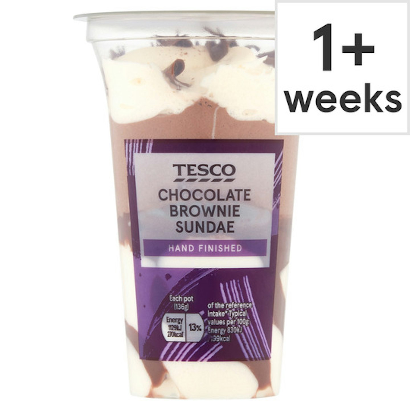 Tesco Chocolate Brownie Sundae 136G