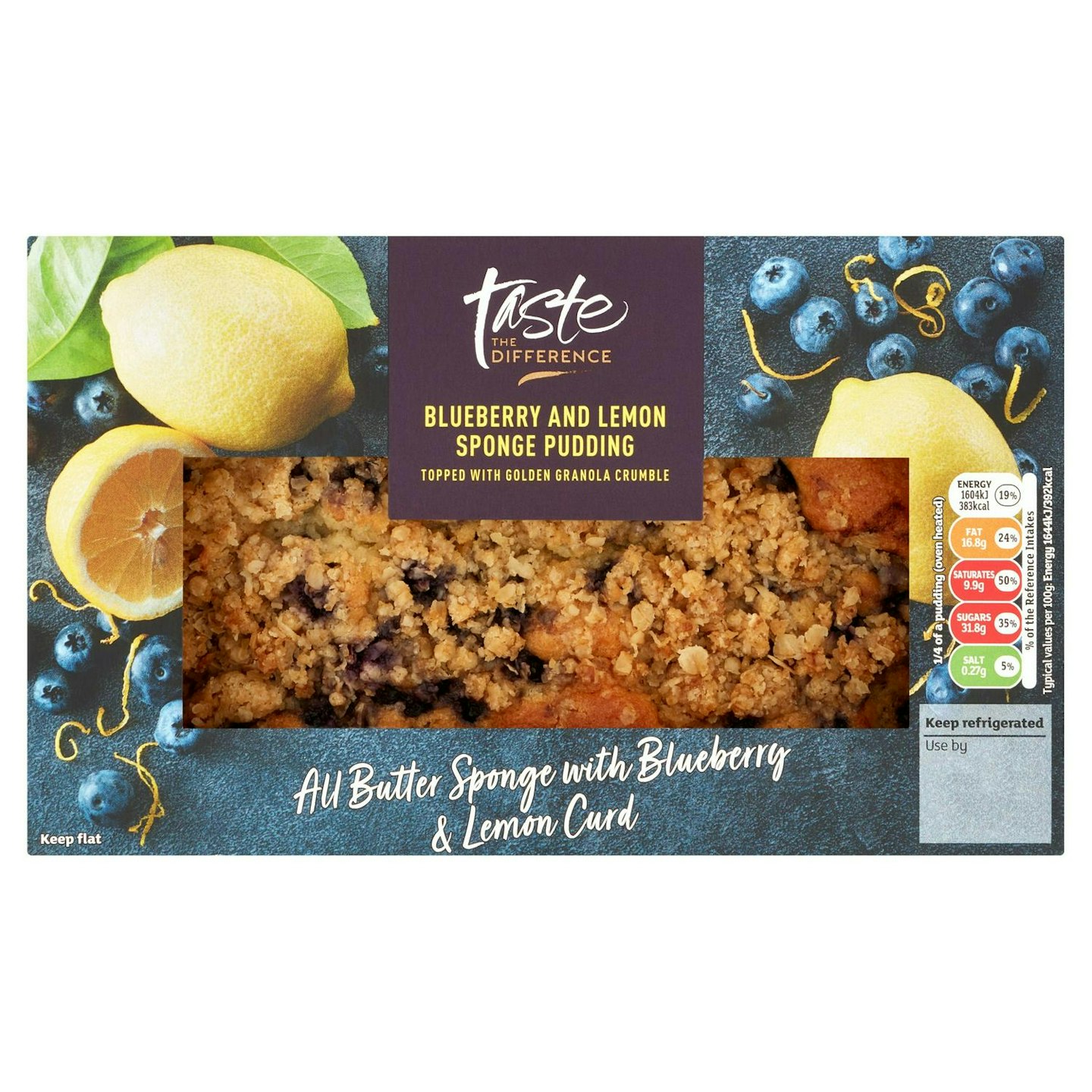 Sainsbury's Blueberry & Lemon Sponge Pudding Dessert, Taste the Difference 400g
