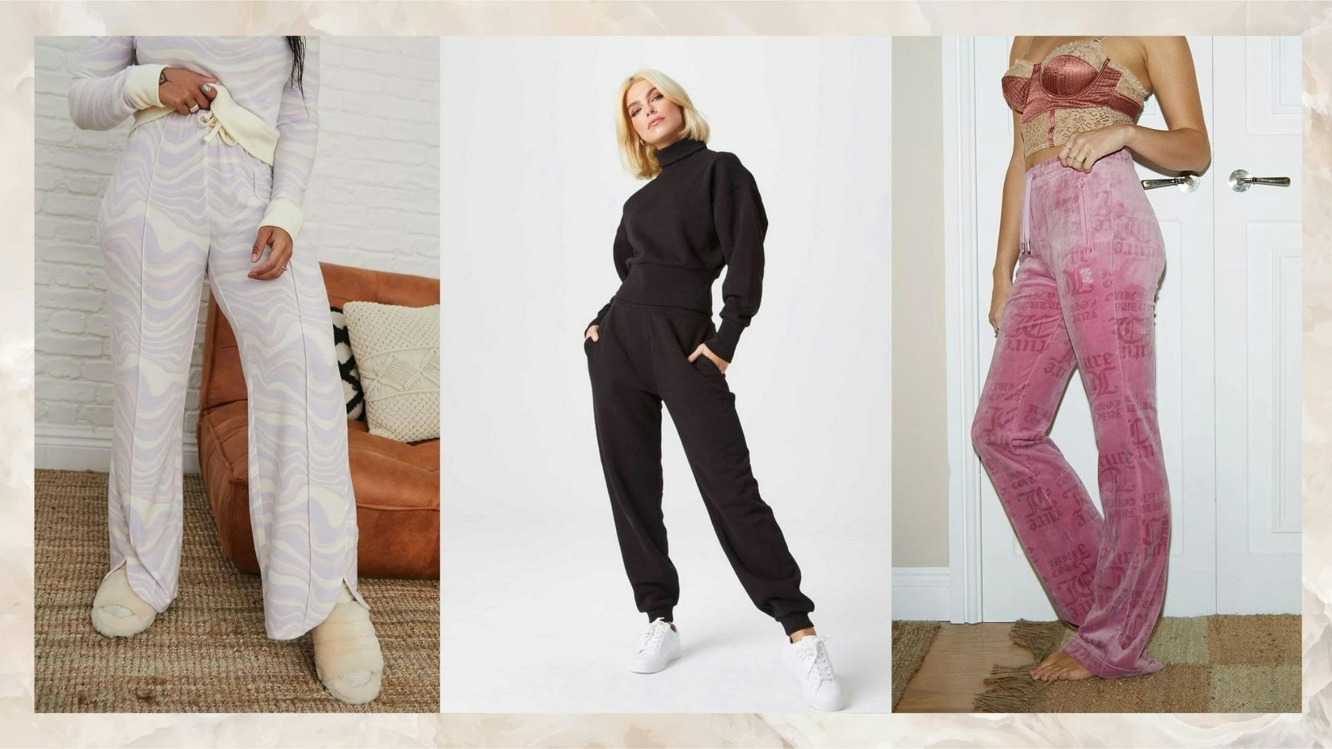 Cuffed High Waisted Oversized Jogger Trousers Pink
