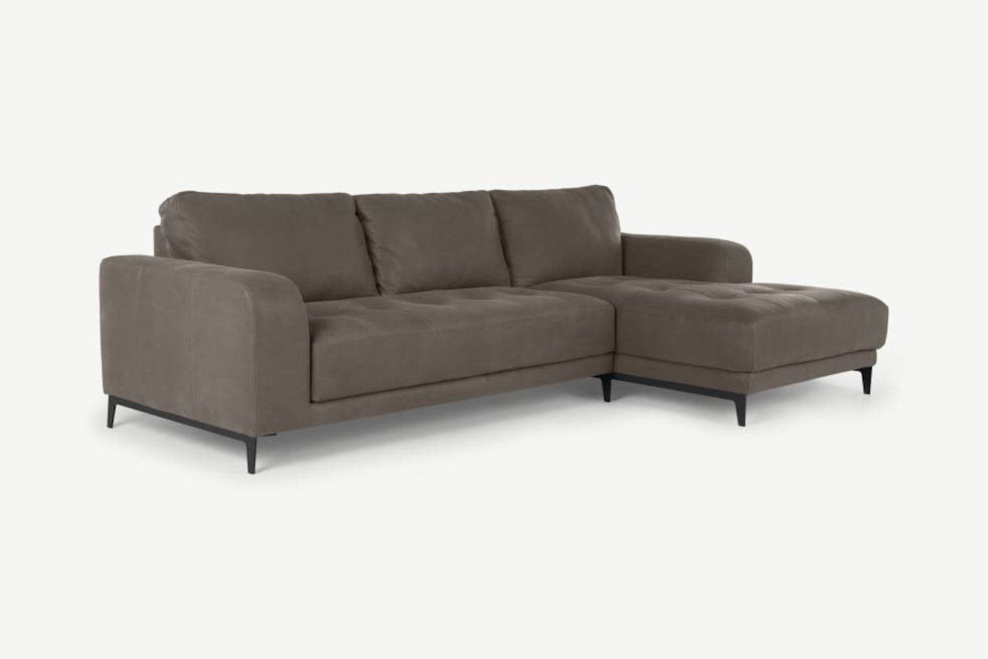 MADE.com Luciano Texas Grey Leather Right Hand Corner Sofa, £534.99