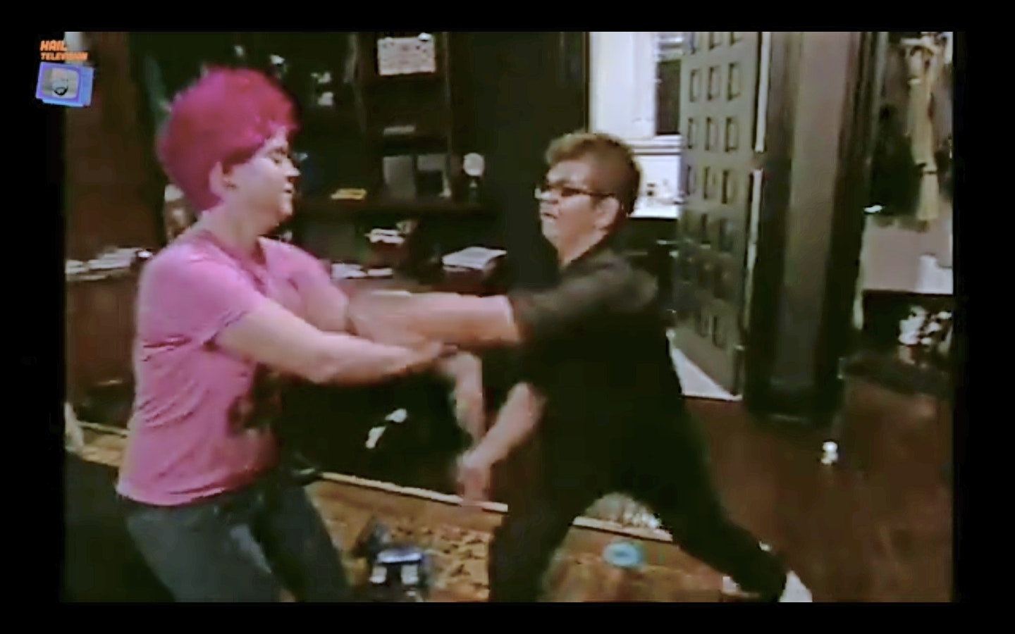 The Osbournes Kelly and Jack fighting