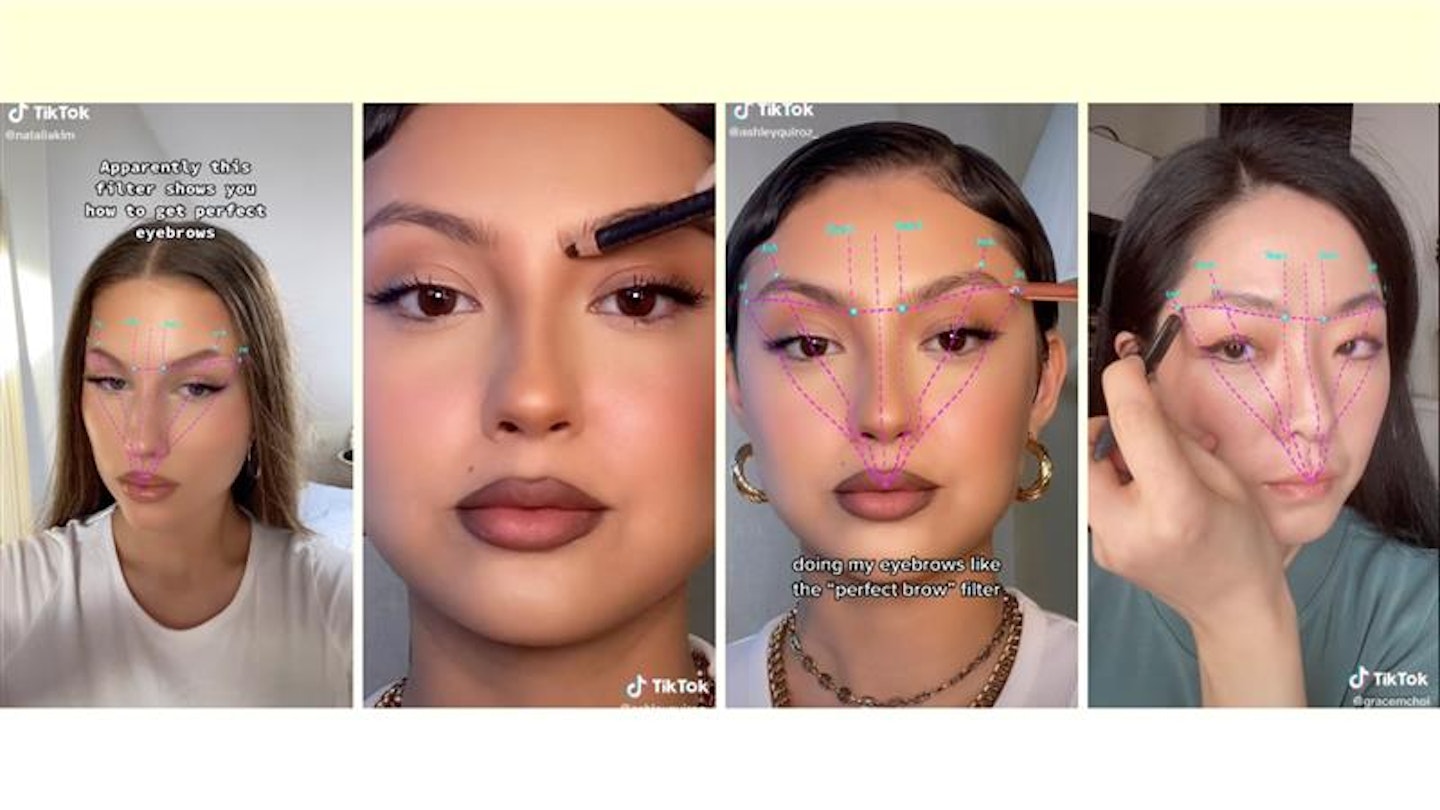 TikTok's Brow Mapping Filter perfect eyebrows