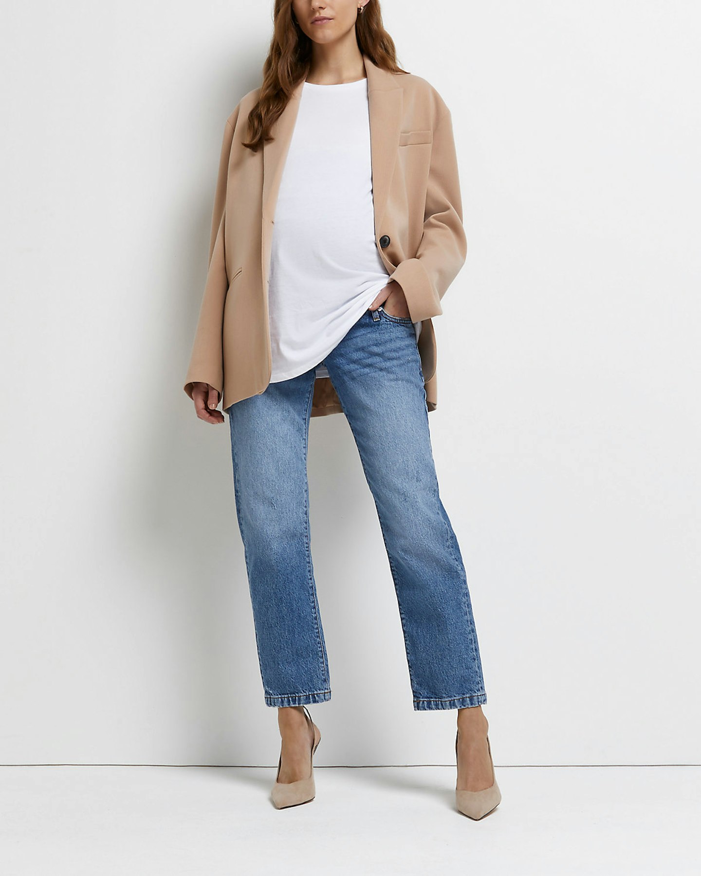 best maternity jeans River Island, Blue Mid Rise Maternity Jeans, £42
