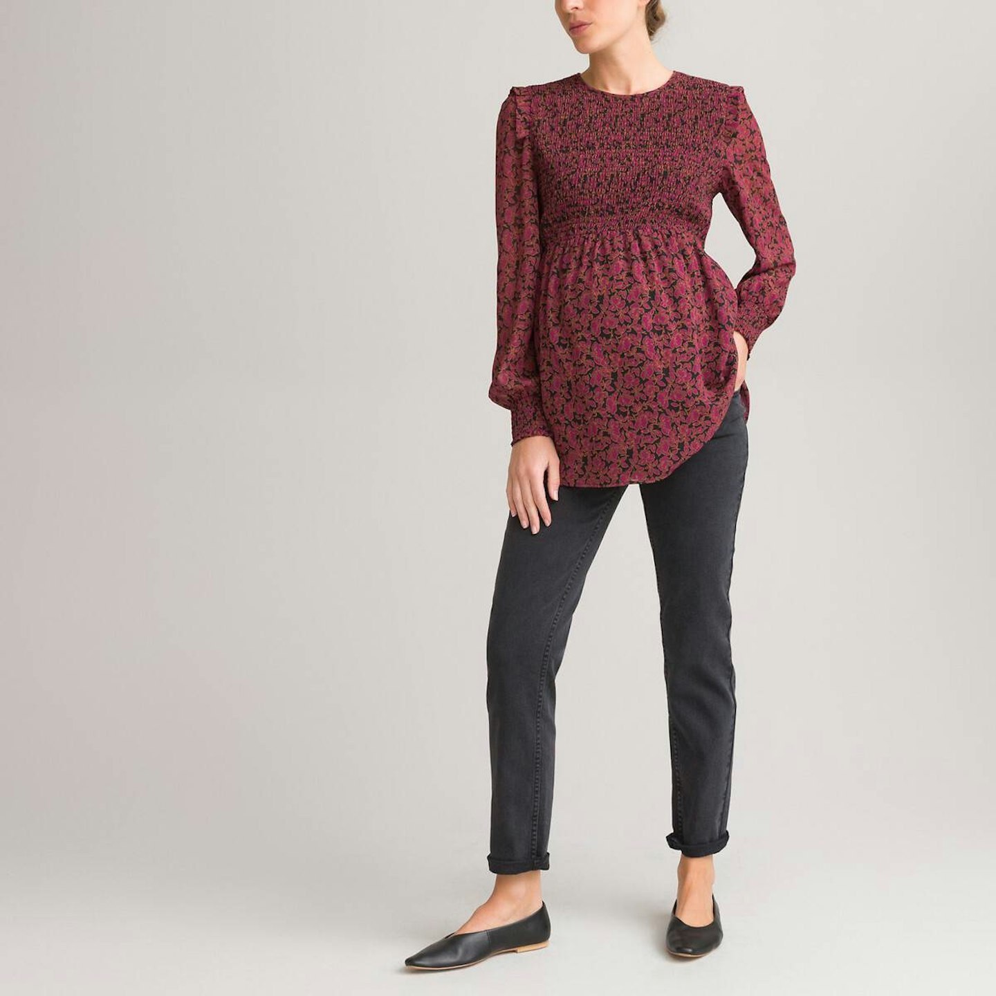 best maternity jeans La Redoute, Maternity Boyfriend Jeans in Organic Cotton and Mid Rise, £44