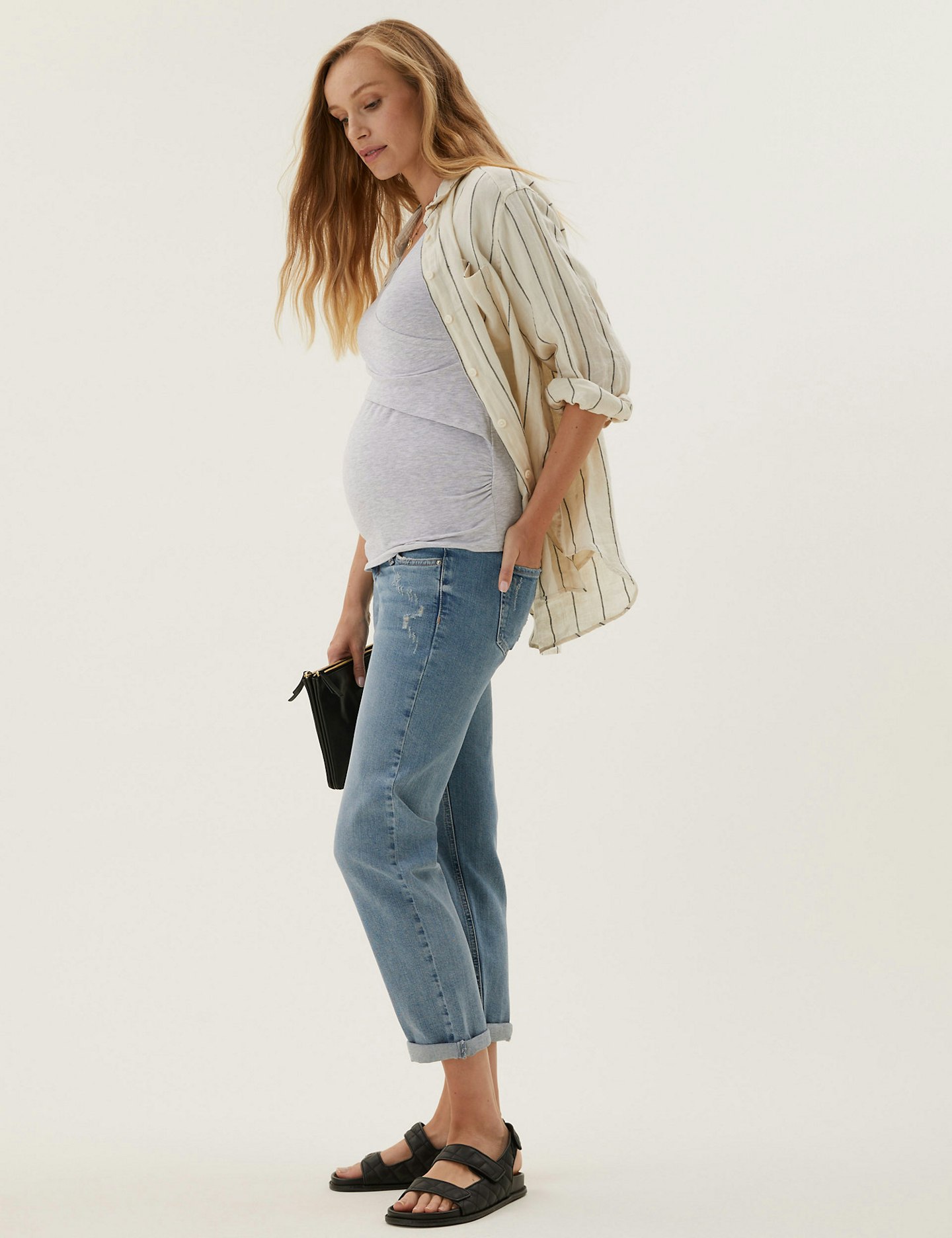 best maternity jeans M&S, Maternity Boyfriend Jeans, £45