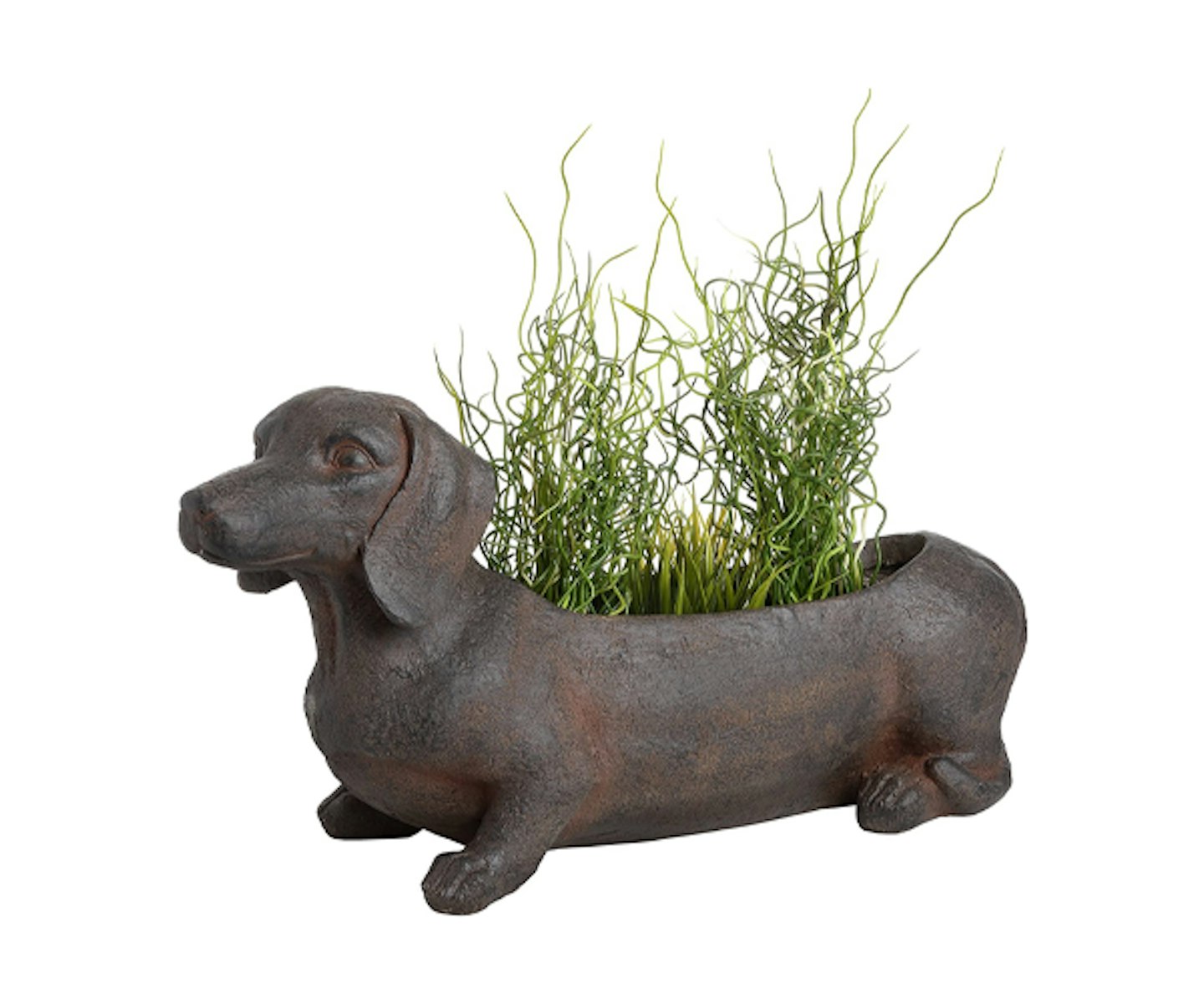 Rustic Sausage Dog Planter Flower Pot