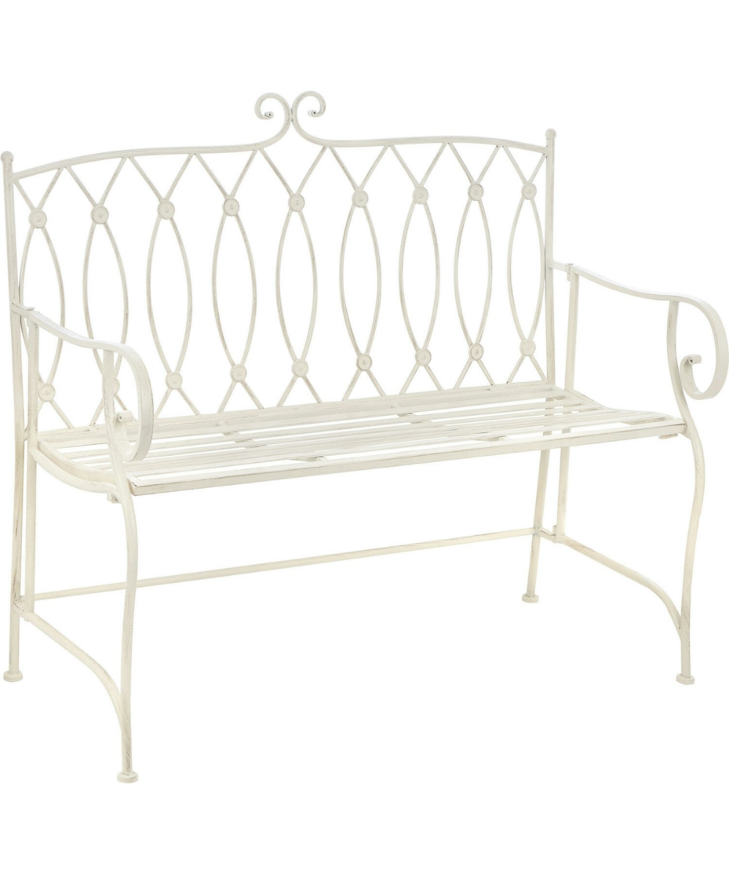 Pour La Maison White Rosette Bench 97x107cm