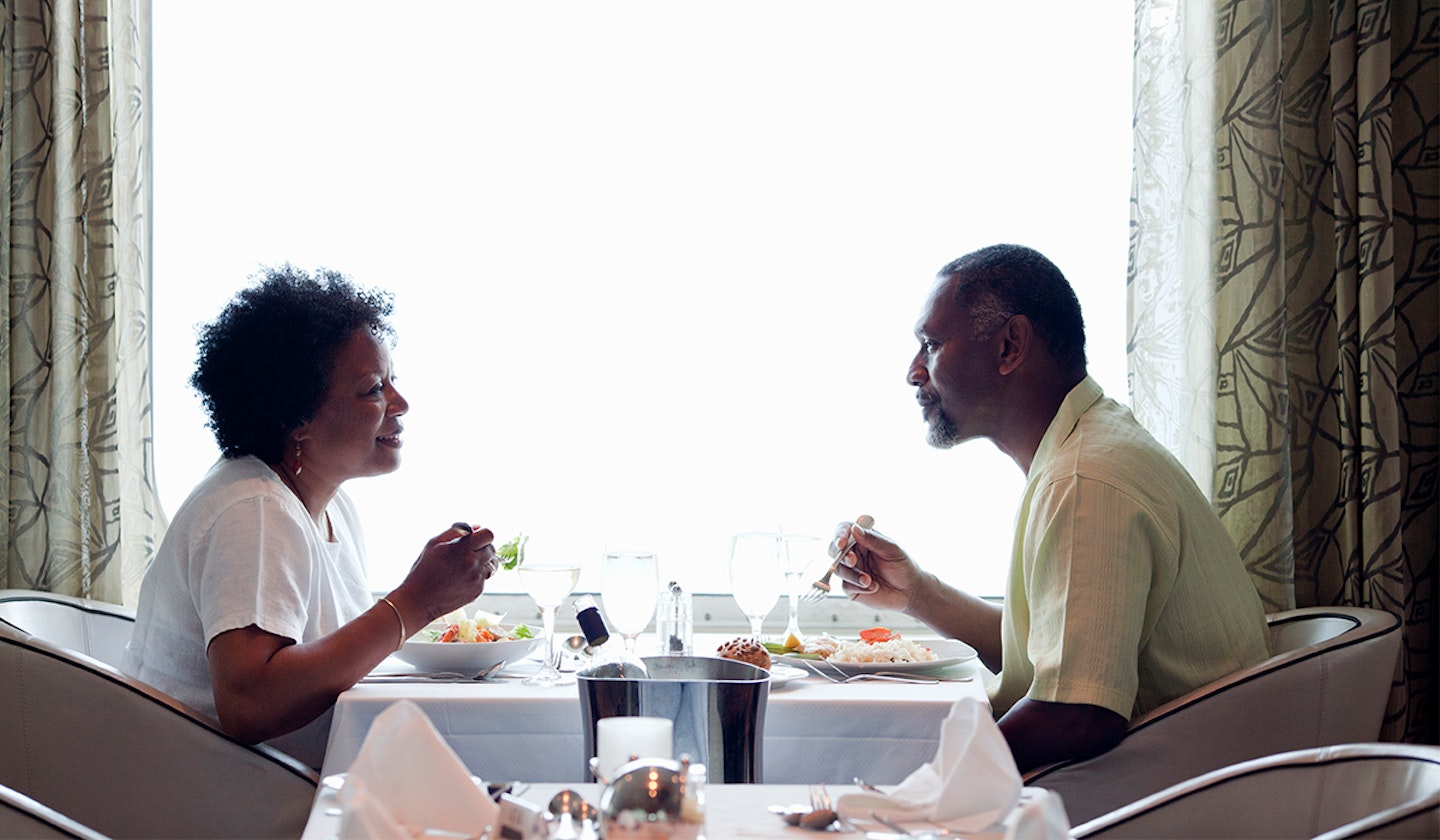 Couple having dinner together