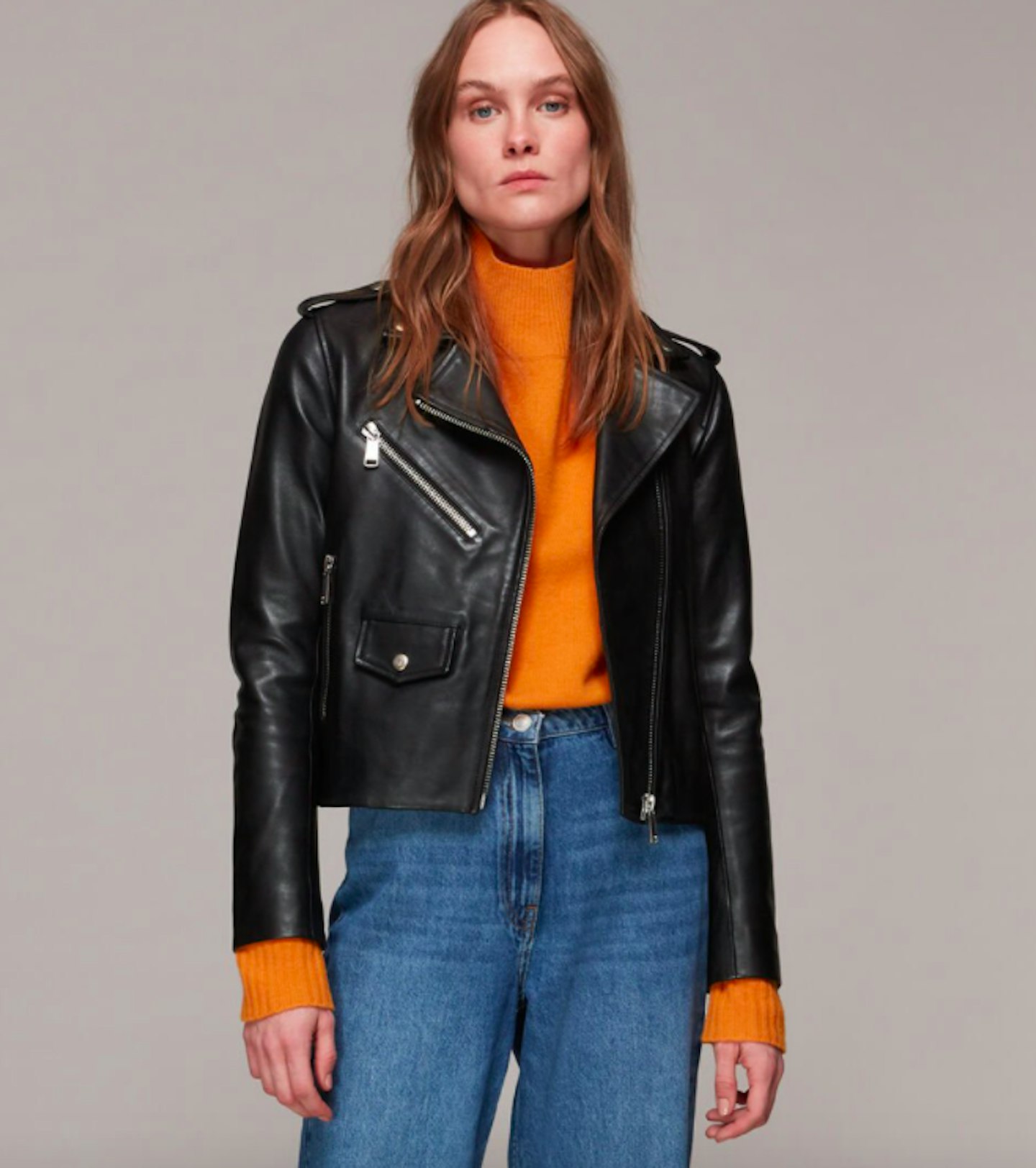 Whistles, Agnes Pocket Leather Jacket, £299