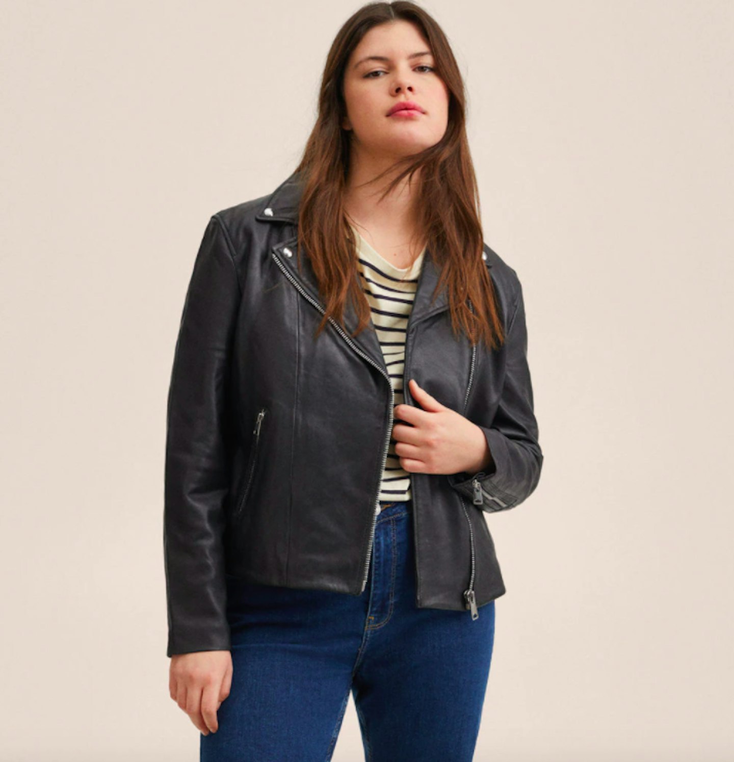 Mango, Leather Biker Jacket, £119.99