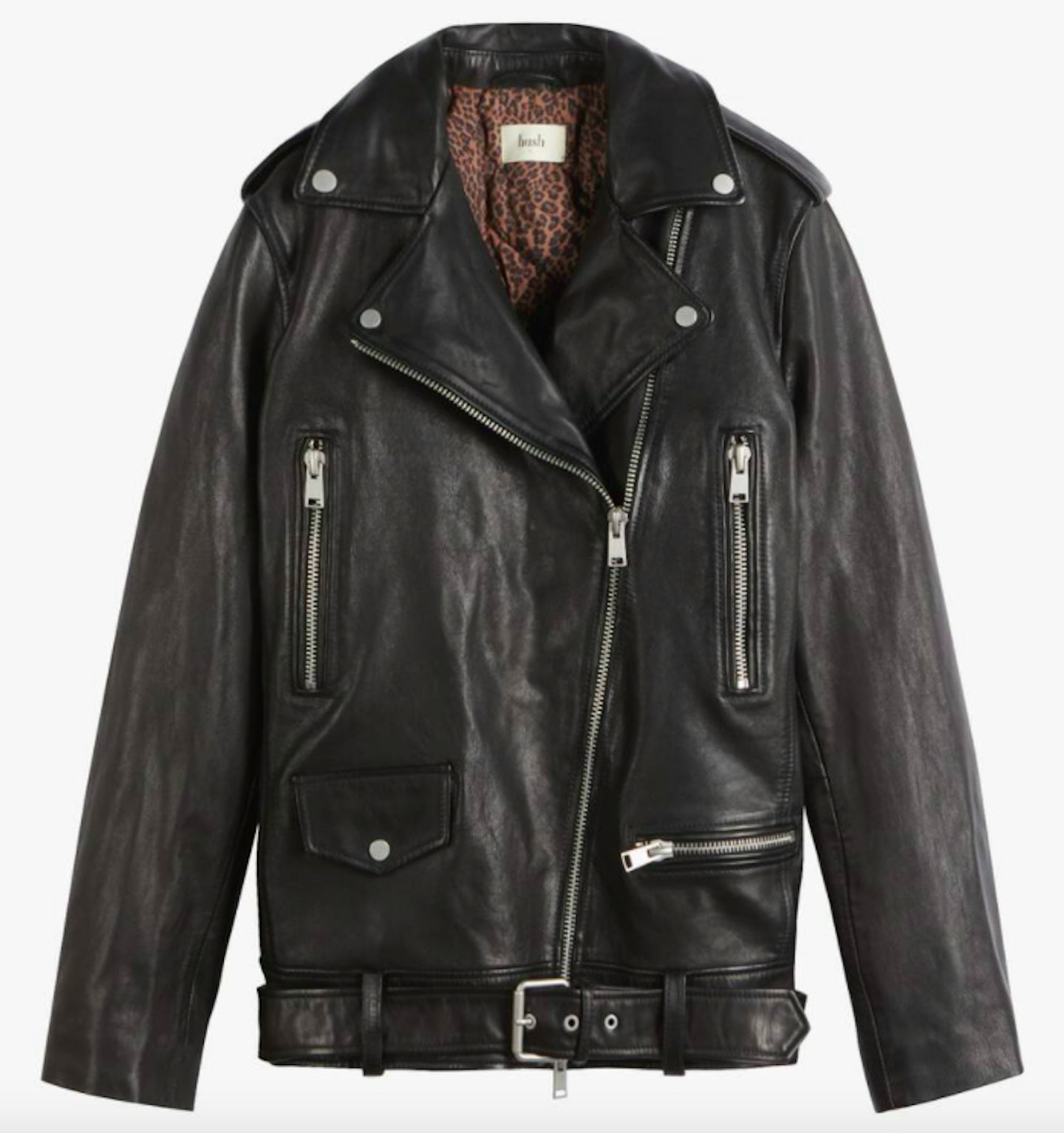 Hush, Oversized Leather Jacket, £389