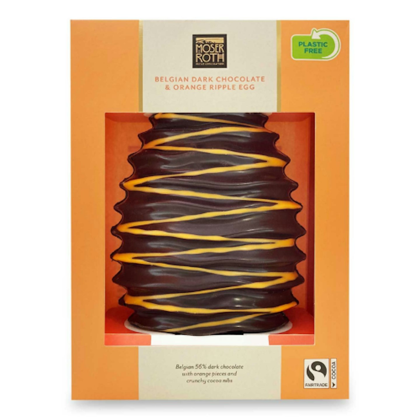 Moser Roth Belgian Dark Chocolate & Orange Ripple Egg 200g