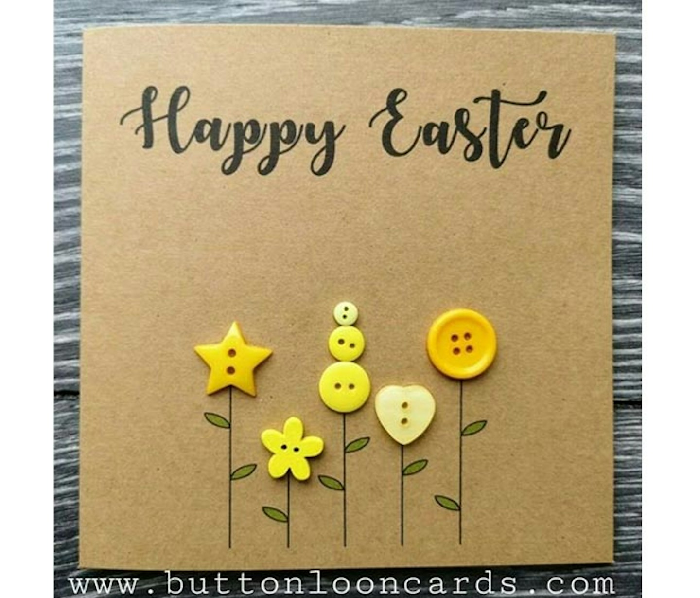Button flower Easter card