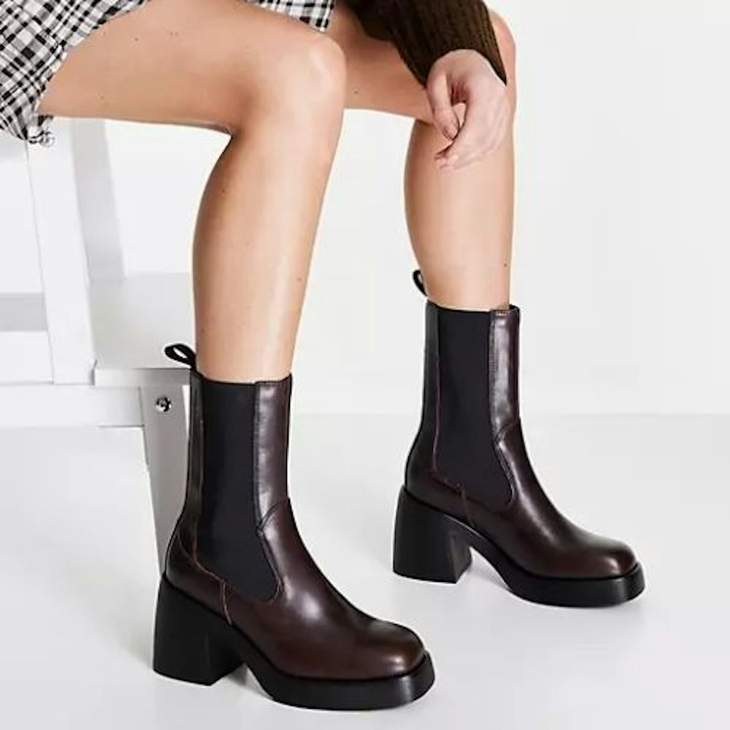Vagabond Brooke Leather Chelsea Platform Boots (Java)