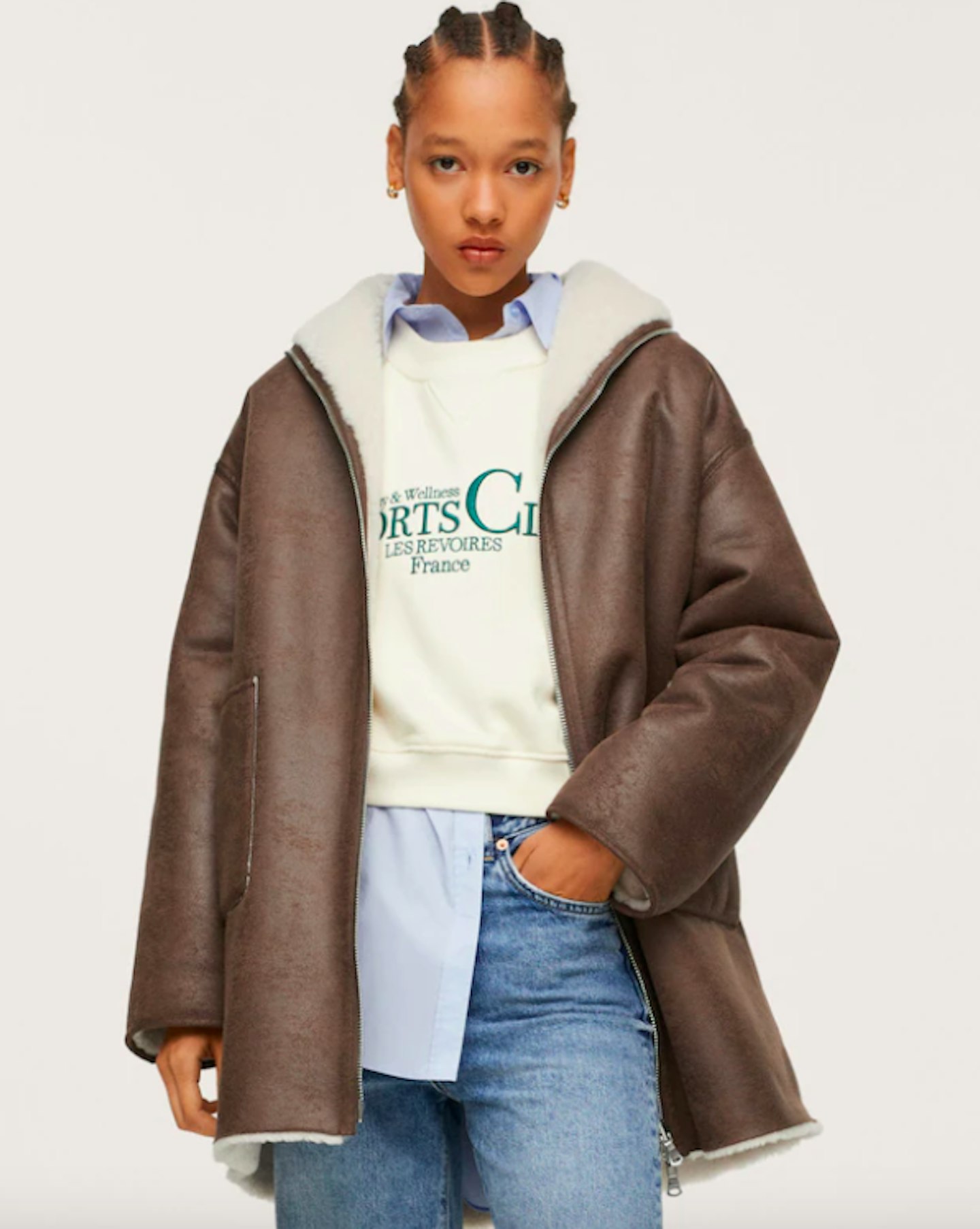 Reversible Faux Shearling-Lined Coat, WAS £89.99 NOW £49.99