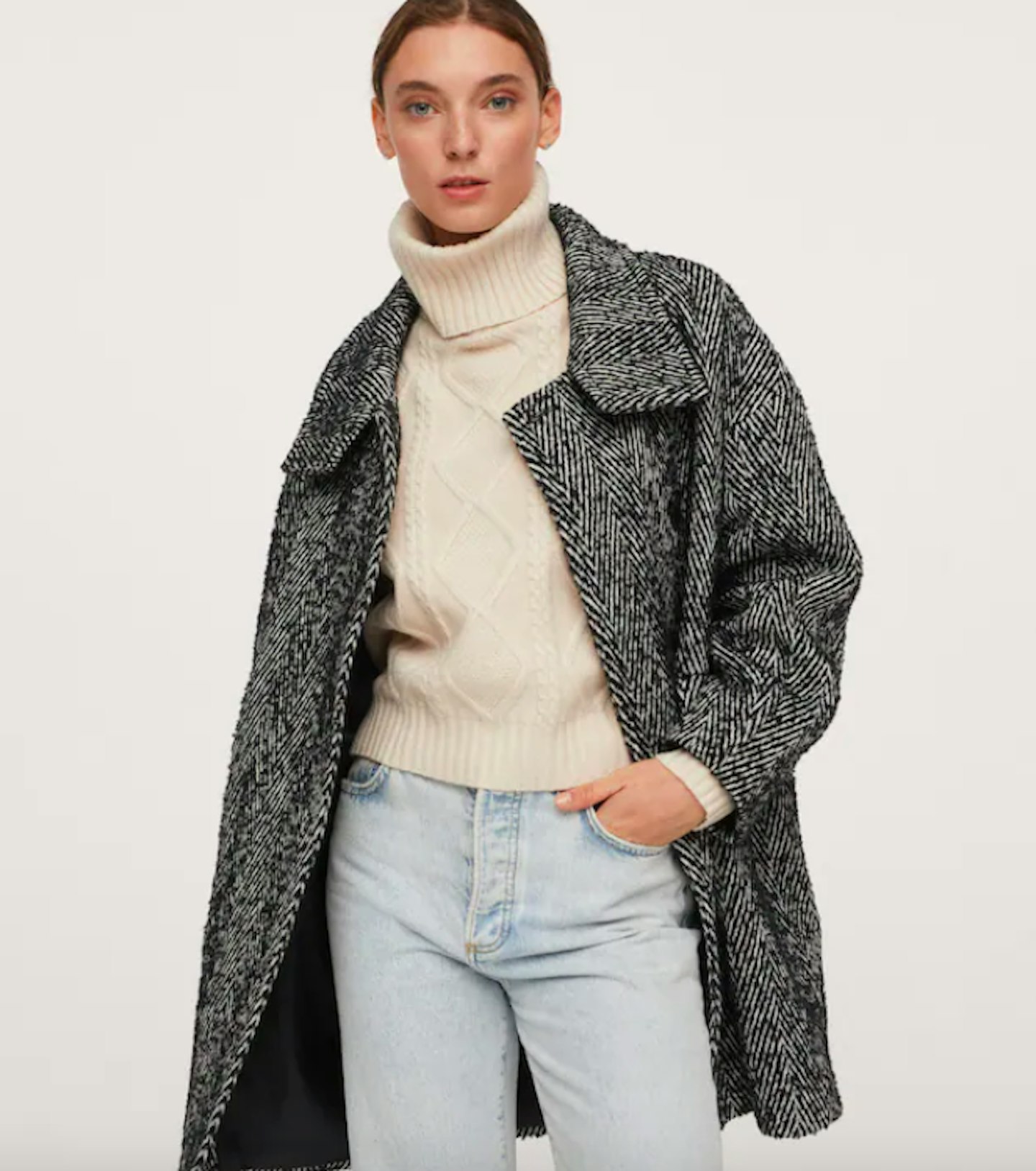 Wool Funnel-Neck Coat, WAS £99.99 NOW £35.99