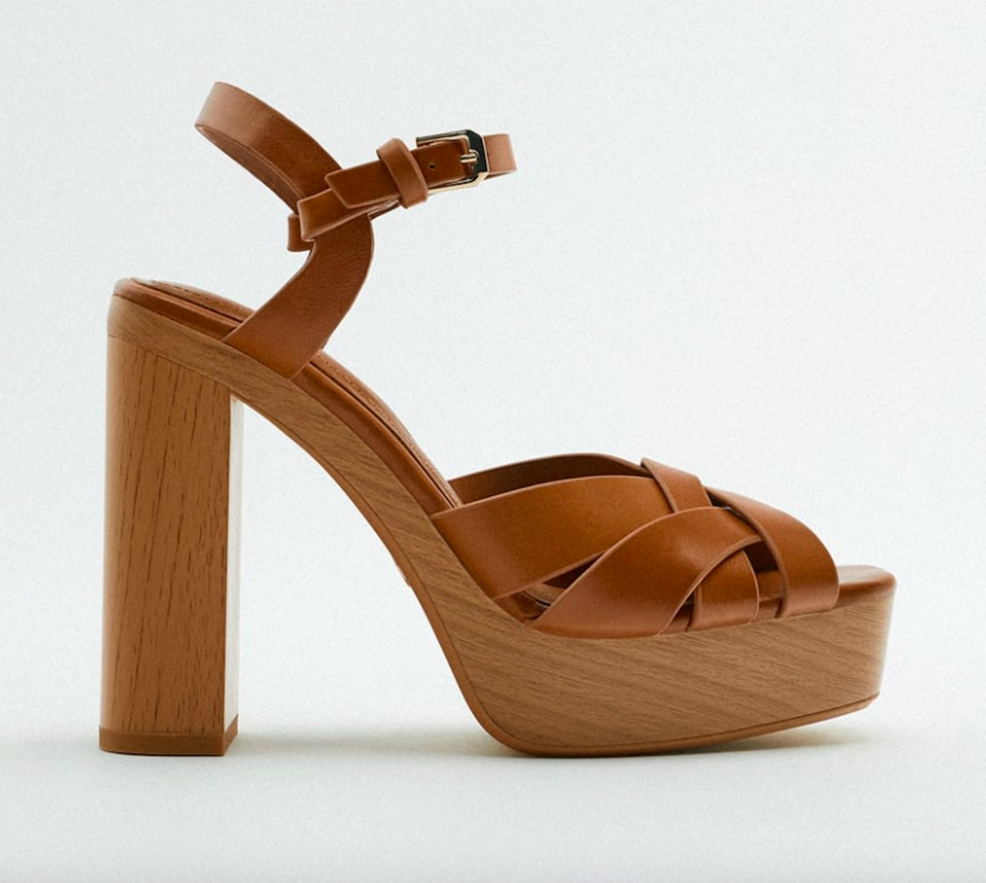 Zara, Leather Block Heel Sandals, £69.99