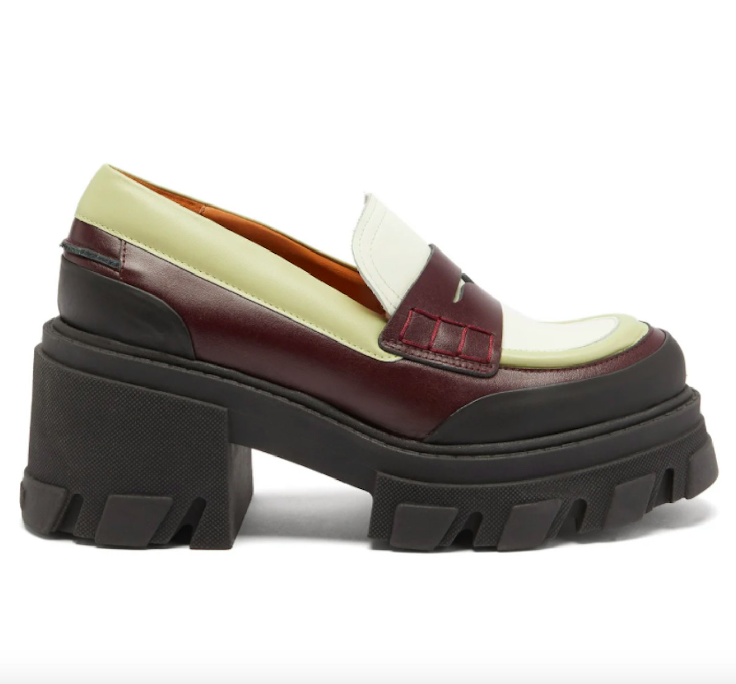 Ganni, Trek-Sole Leather Penny Loafers, £295