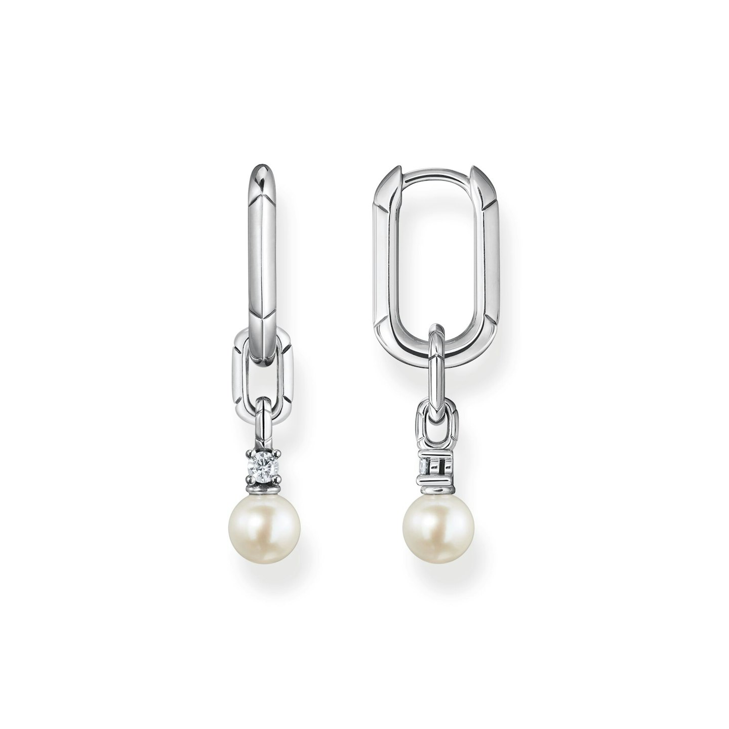 Hoop Earrings with Pearls, £129