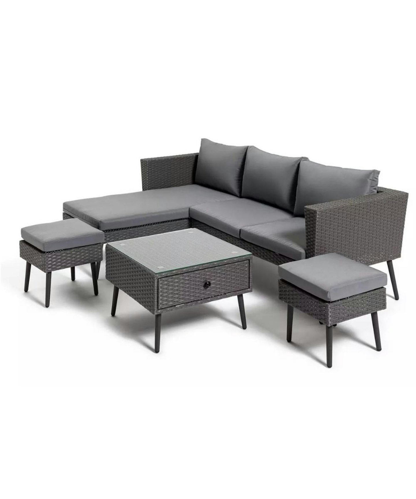 Habitat Five Seater Rattan Effect Corner Sofa Set