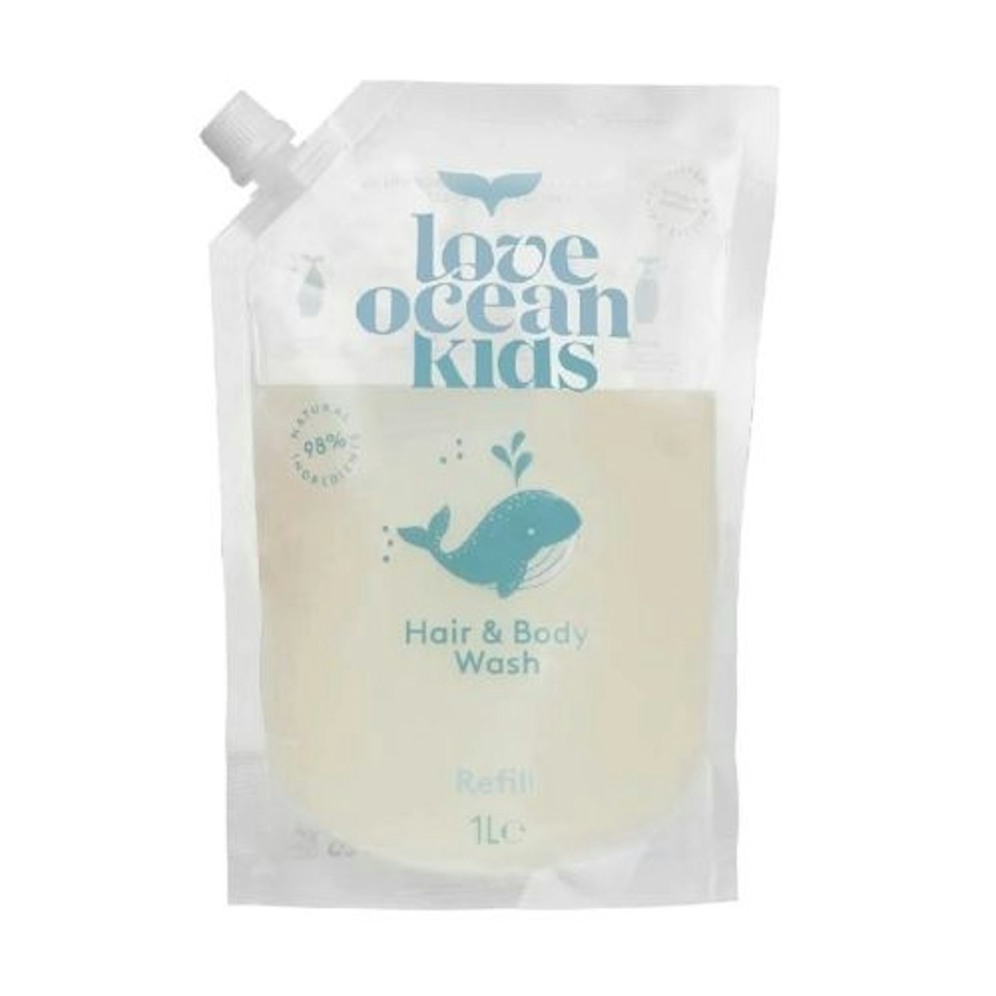 refillable shampoo Love Ocean Kids Hair & Body Wash 1L Refill Pouch