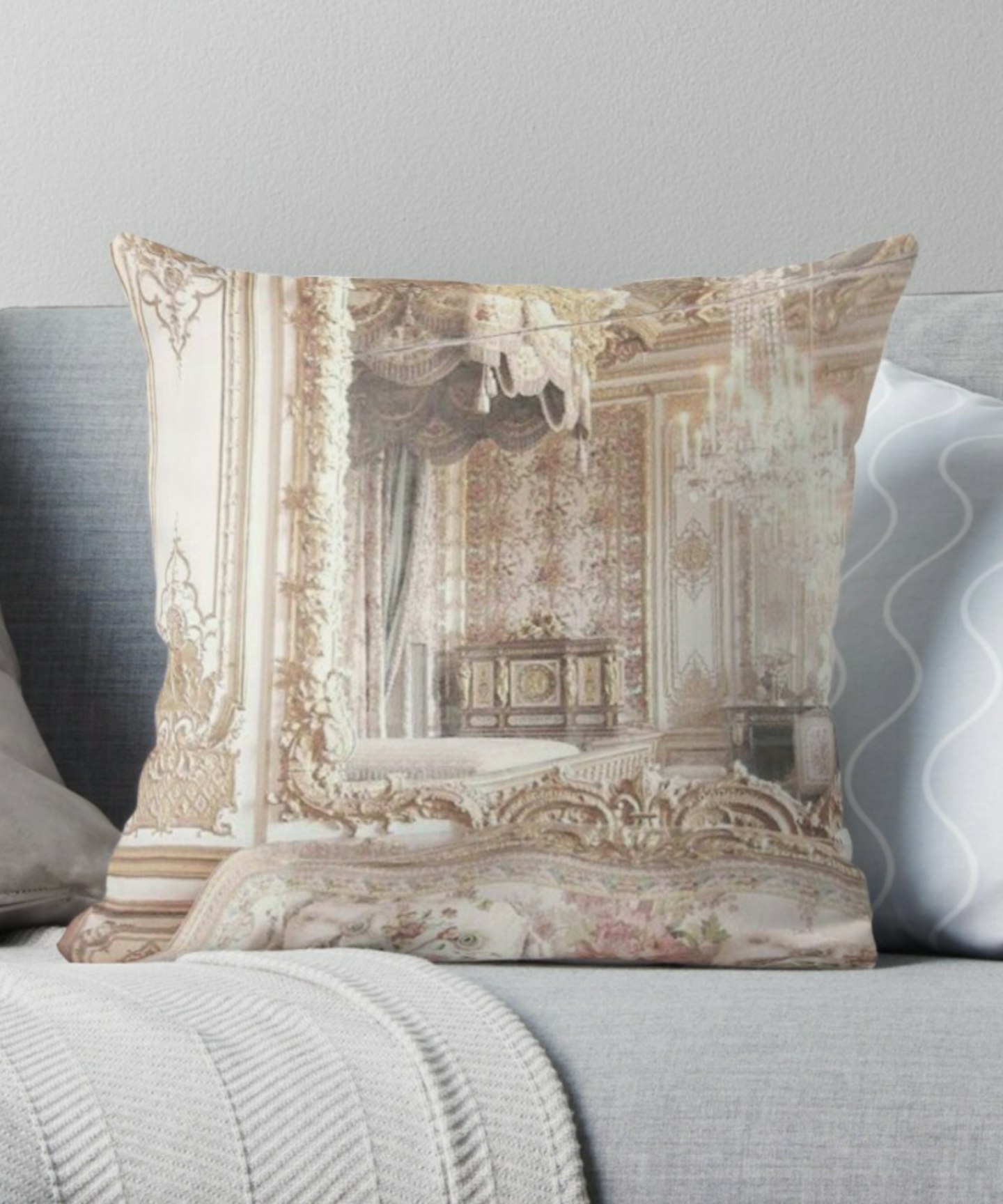 Royalcore Aesthetic Princess Bedroom Throw Pillow