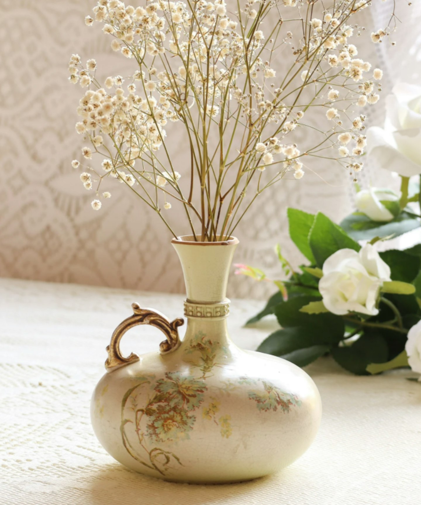 True Vintage Mid Century Cottagecore Unique Floral Vase