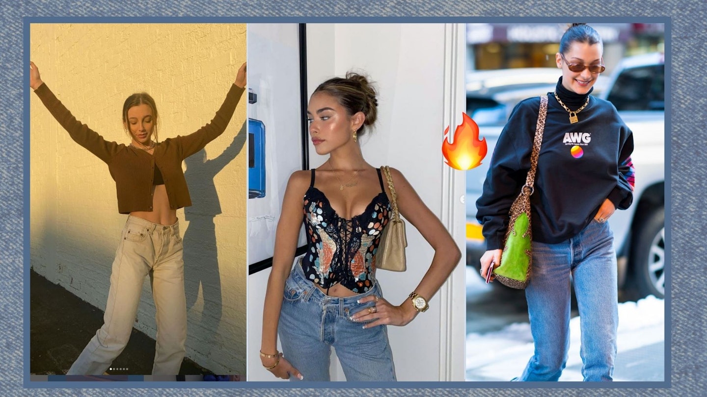 What to wear with mom jeans: three celebrities wearing mom jeans outfits