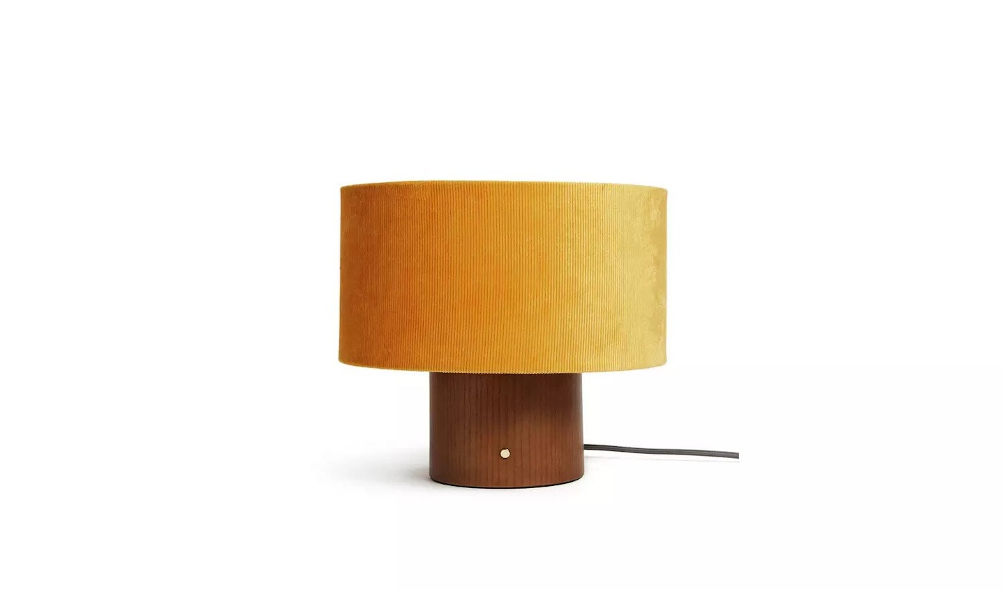 Habitat, Corduroy Touch Table Lamp - Mustard & Walnut, £52