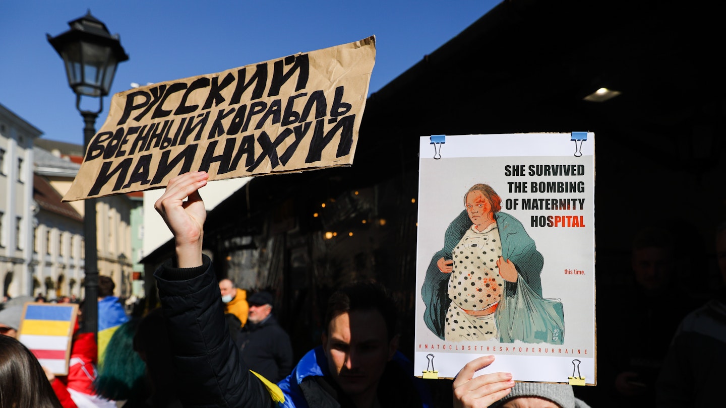 Protest for Ukranian refugees