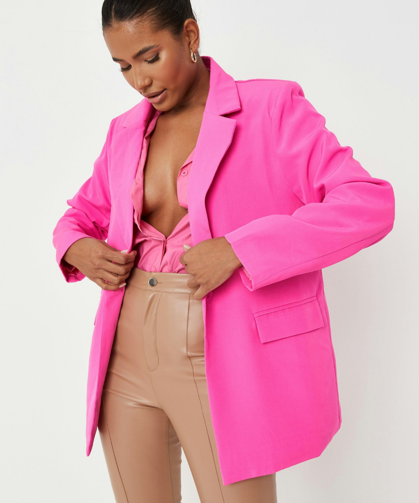 Missguided Neon Pink Oversized Blazer