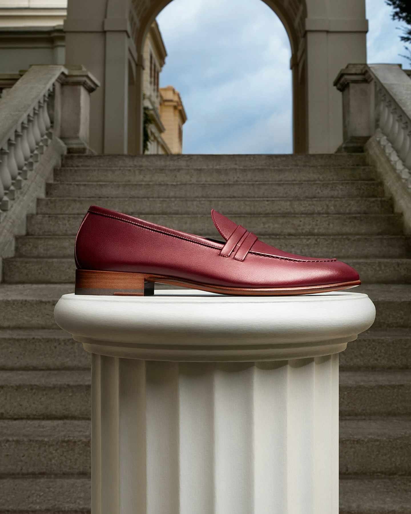 Luca Burgundy Penny Loafers, £425