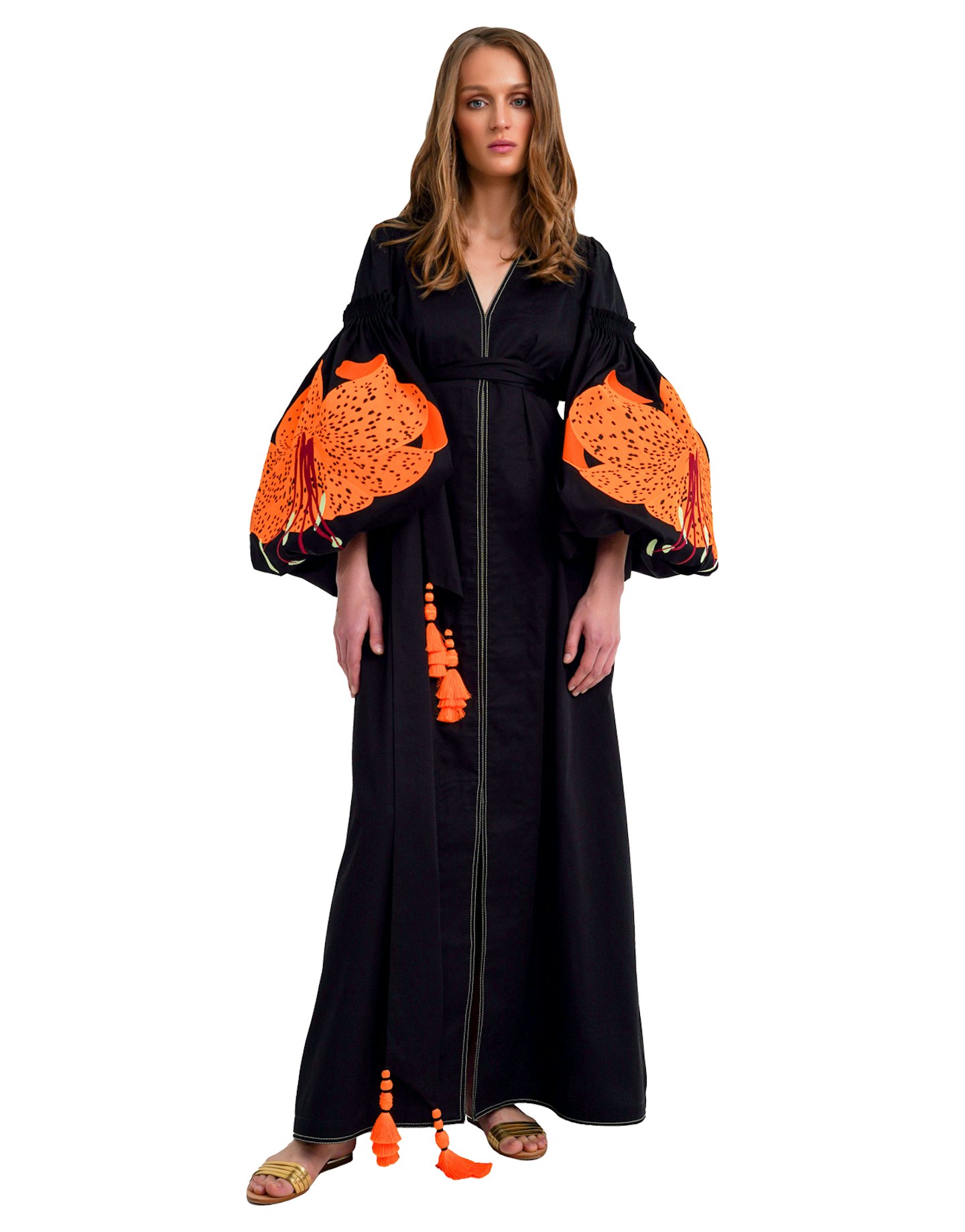 Yuliya Magdych, Embroidered Sleeves Cotton Caftan Maxi, £436