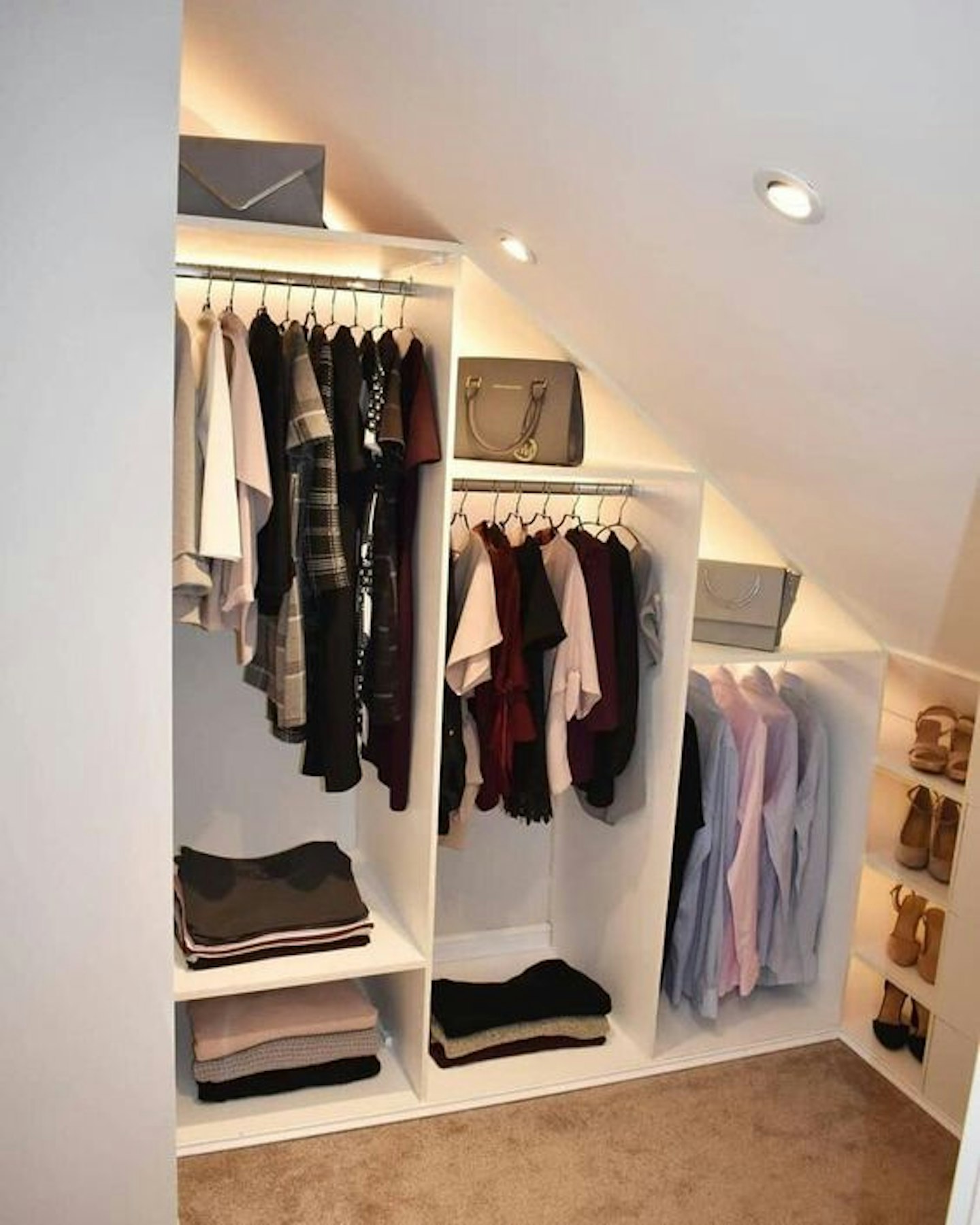 Corner loft wardrobe