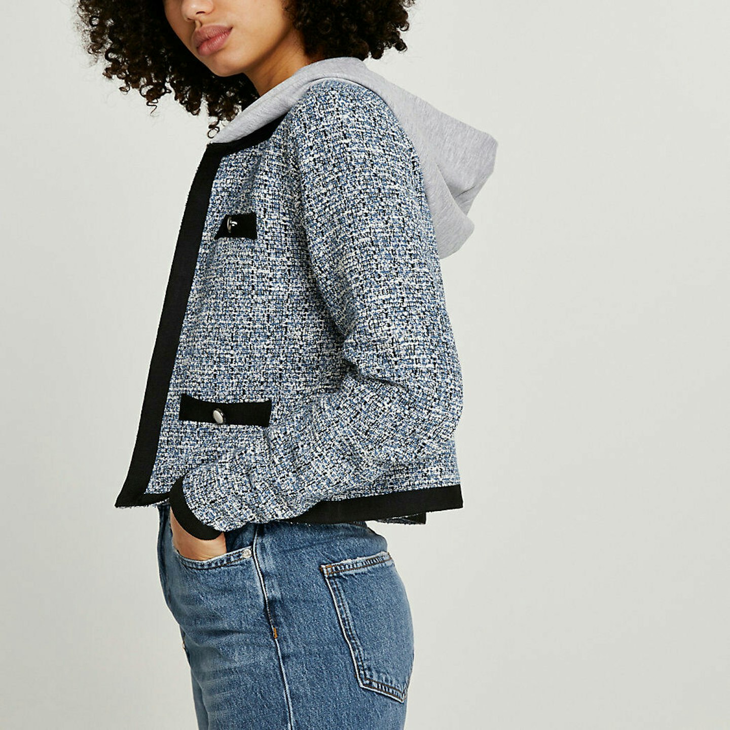 River Island, Hooded Boucle Jacket, £16.80