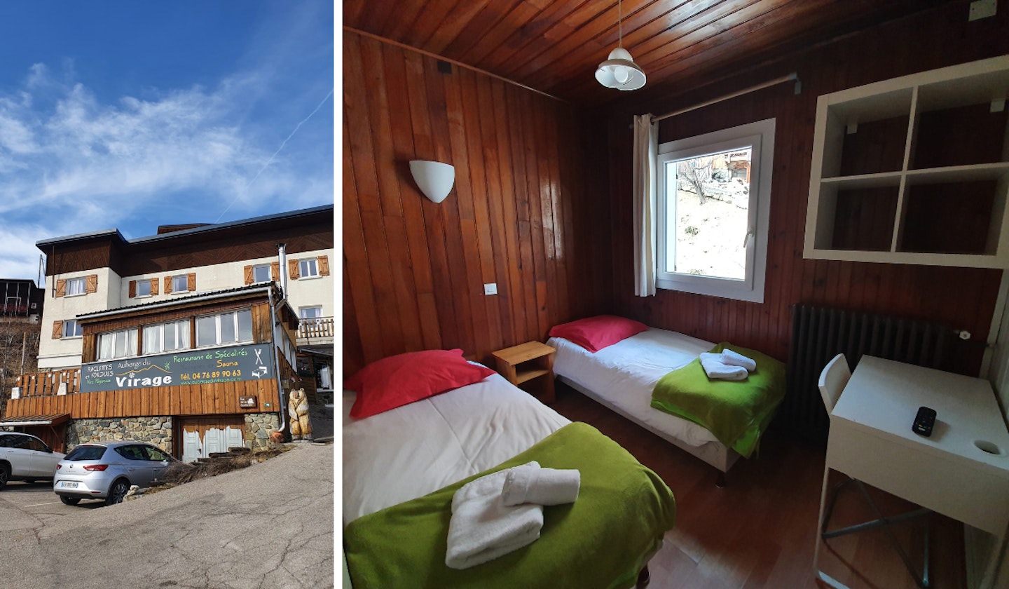 twin bedroom at Hotel du Virage