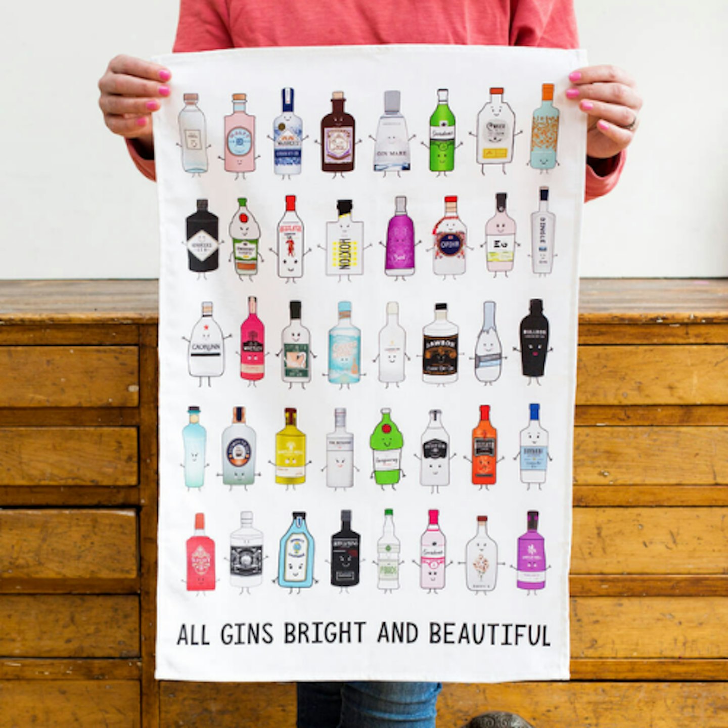 'All Gins Bright And Beautiful' Gin Tea Towel
