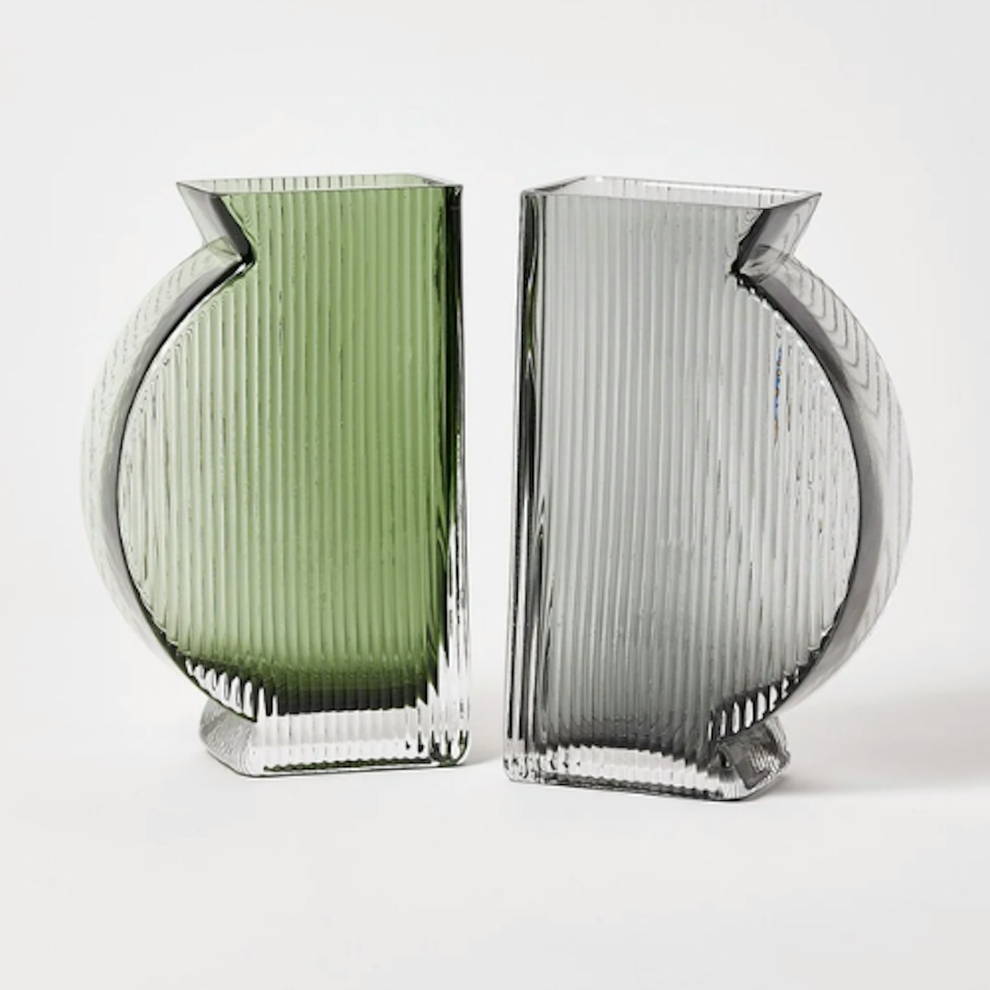 Aomi Bookend Green & Grey Vase Set of Two