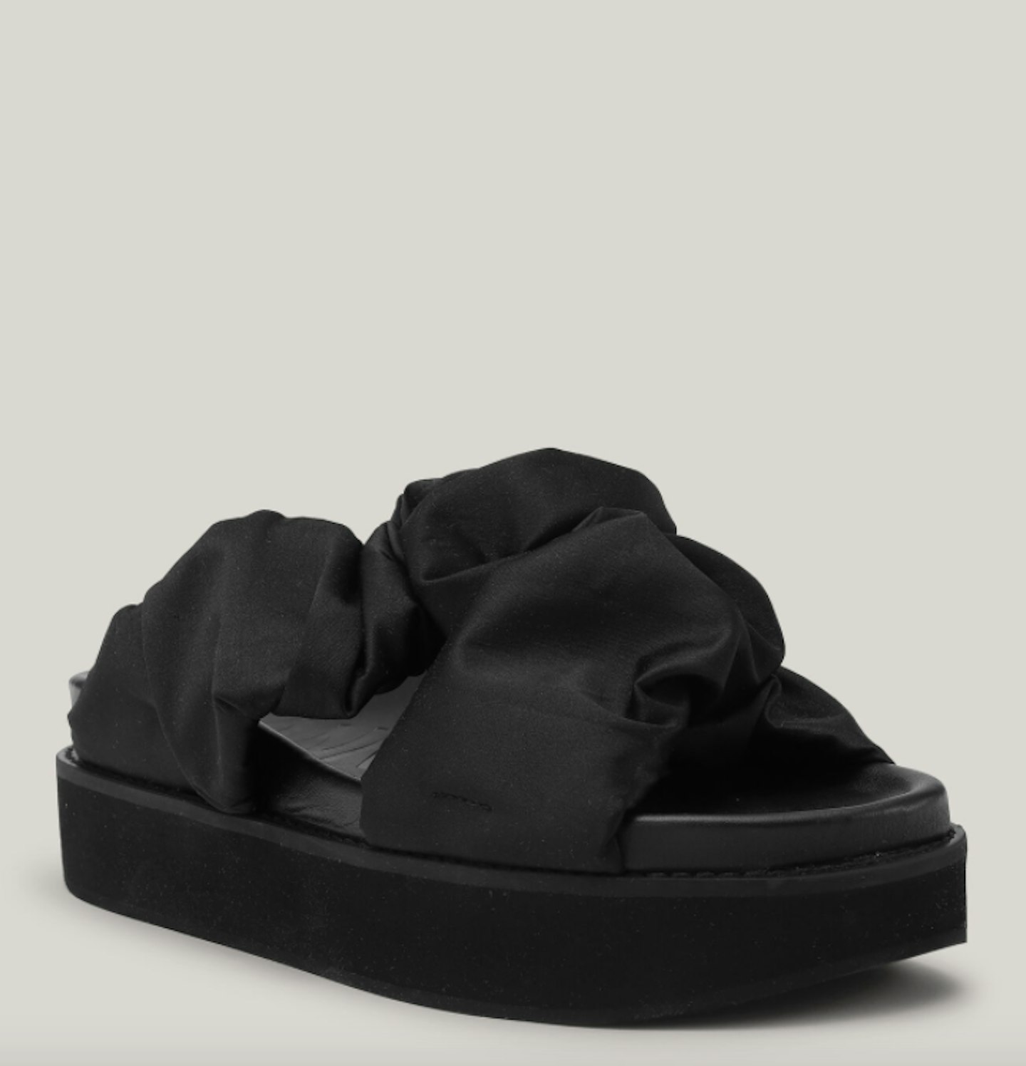 Ganni, Low Flatform Ruched Sandals, £295