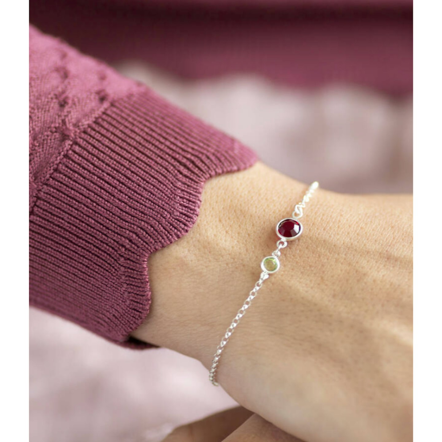 Mother And Child Birthstone Bracelet