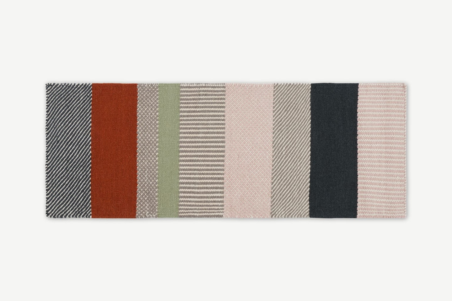 MADE, Makele  Wool Stripe Runner, 70 x 200cm, Charcoal & Terracotta, WAS £89 NOW £65