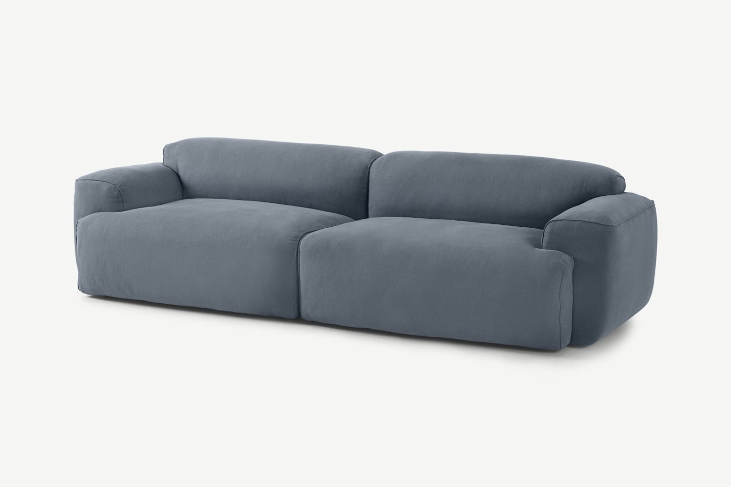 MADE, Avalon 3 Seater Sofa, Jeans Blue Cotton & Linen Mix, £1,450