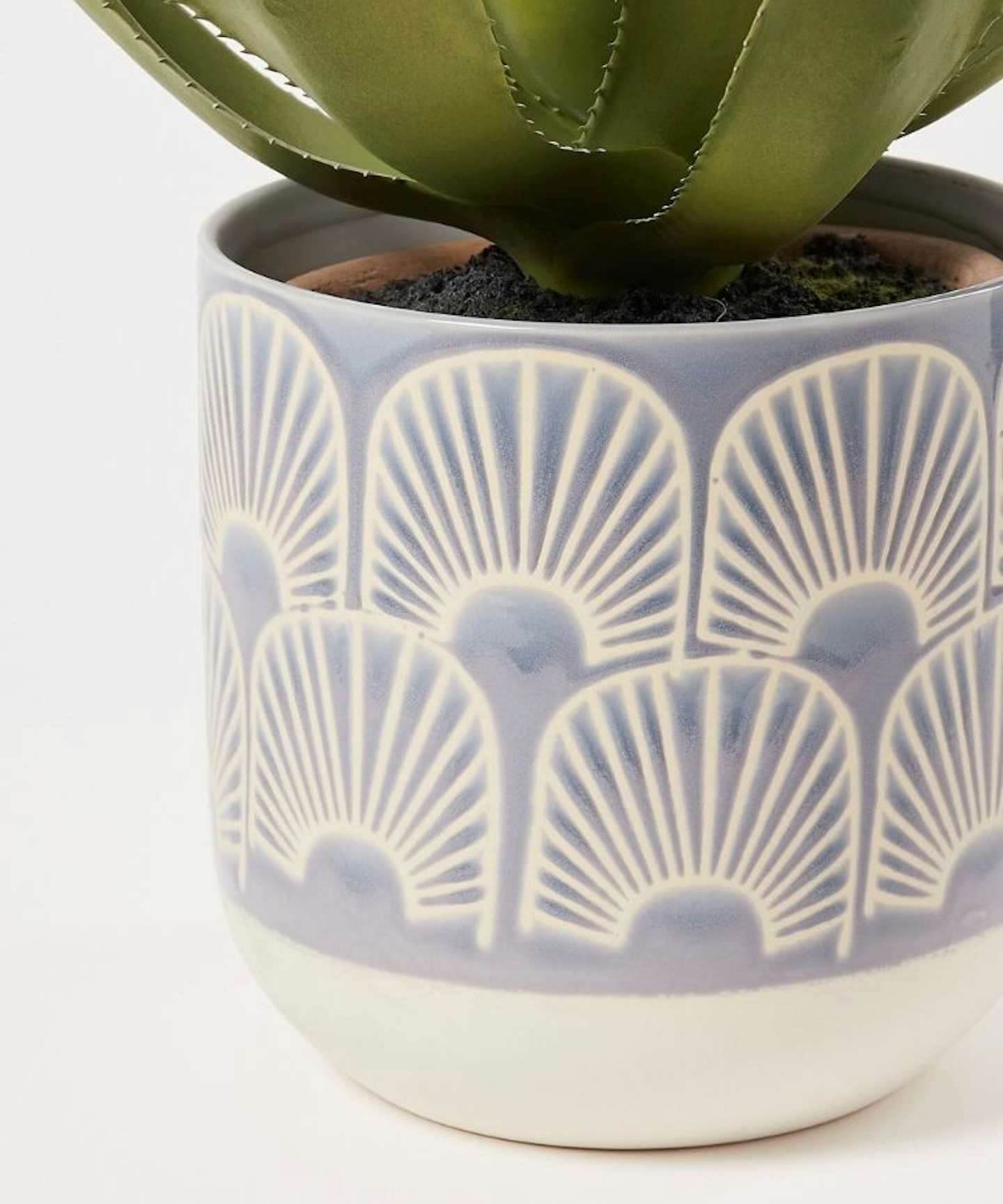 Yucca Blue & White Ceramic Plant Pot Large