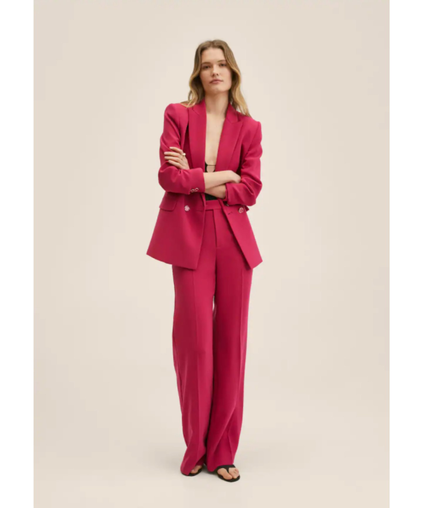 Double-breasted suit blazer
