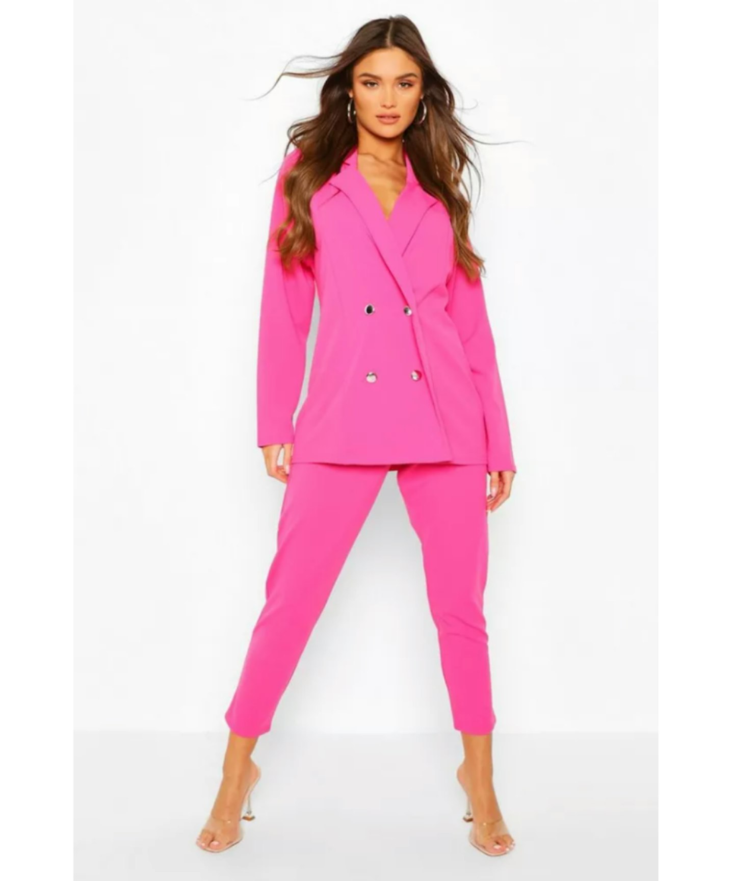Double Breasted Blazer and Trouser Suit Set