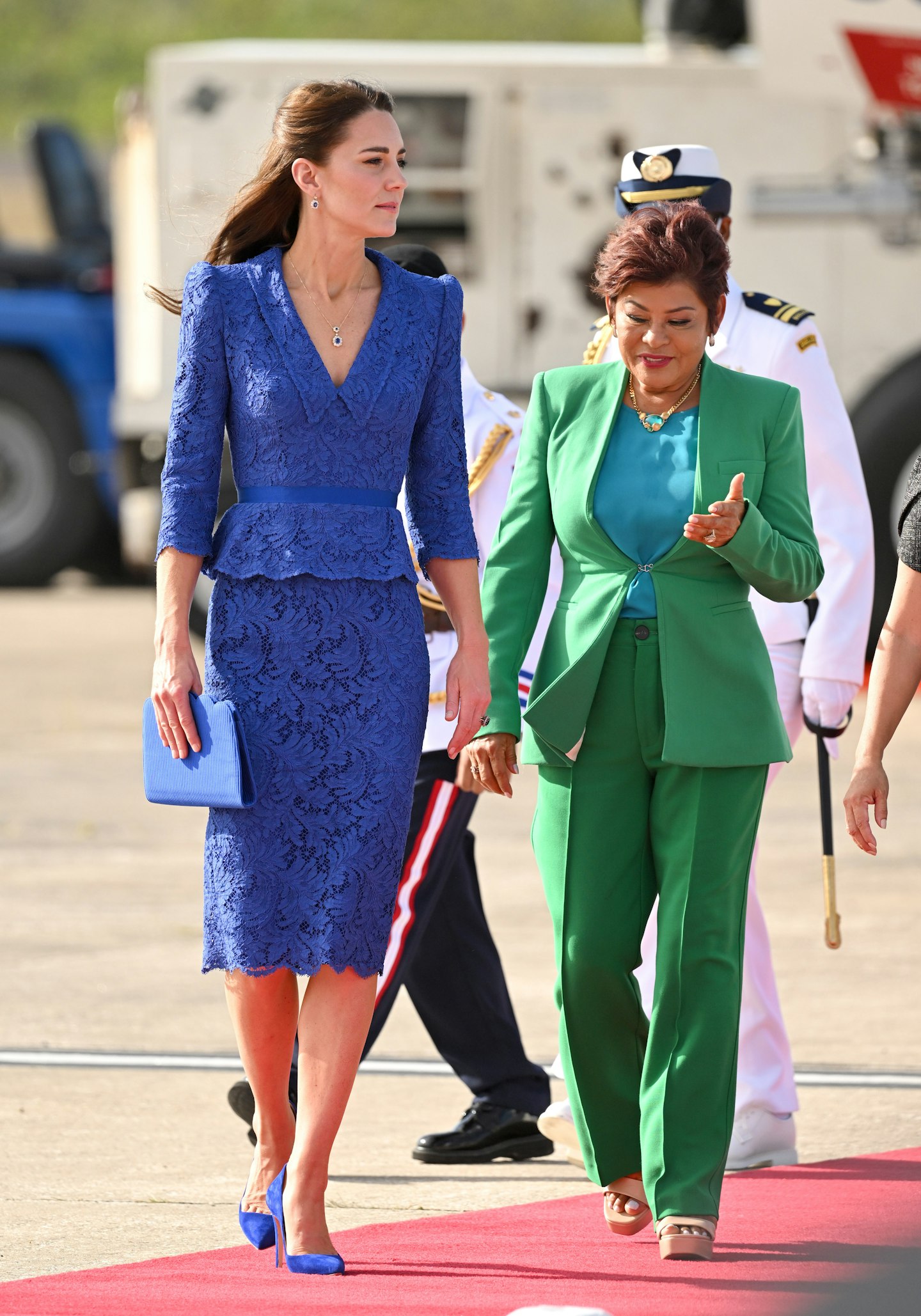 Kate Middleton Prince William Royal Tour Fashion Caribbean Jenny Packham